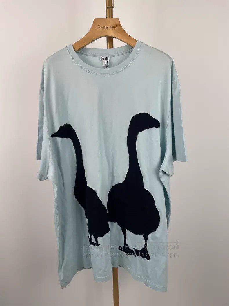 Loewe Loewe Mist Blue Black Silhouette Goose Short Sleeve T-Shir Size M / US 6-8 / IT 42-44 - 1 Thumbnail