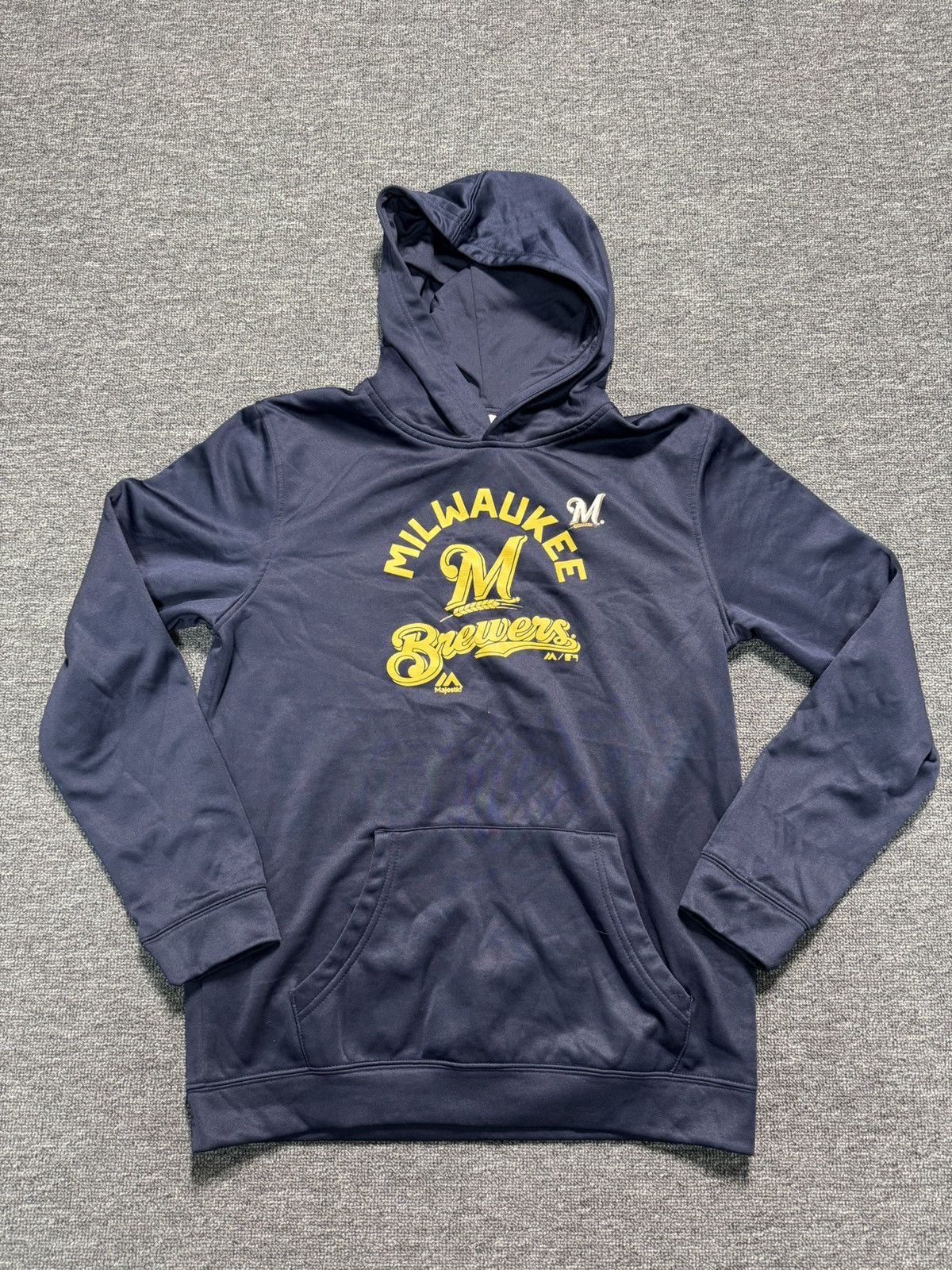 Majestic Milwaukee Brewers MLB Majestic Hoodie Navy Blue Baseball Size XL / US 12-14 / IT 48-50 - 2 Thumbnail
