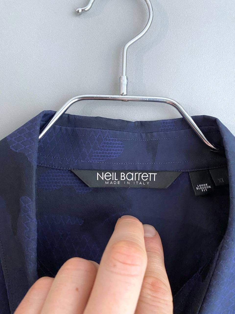 Designer × Neil Barrett Neil Barrett Men's Navy Camo Shirt Made in Italy, Size L-XL Size US L / EU 52-54 / 3 - 13 Thumbnail