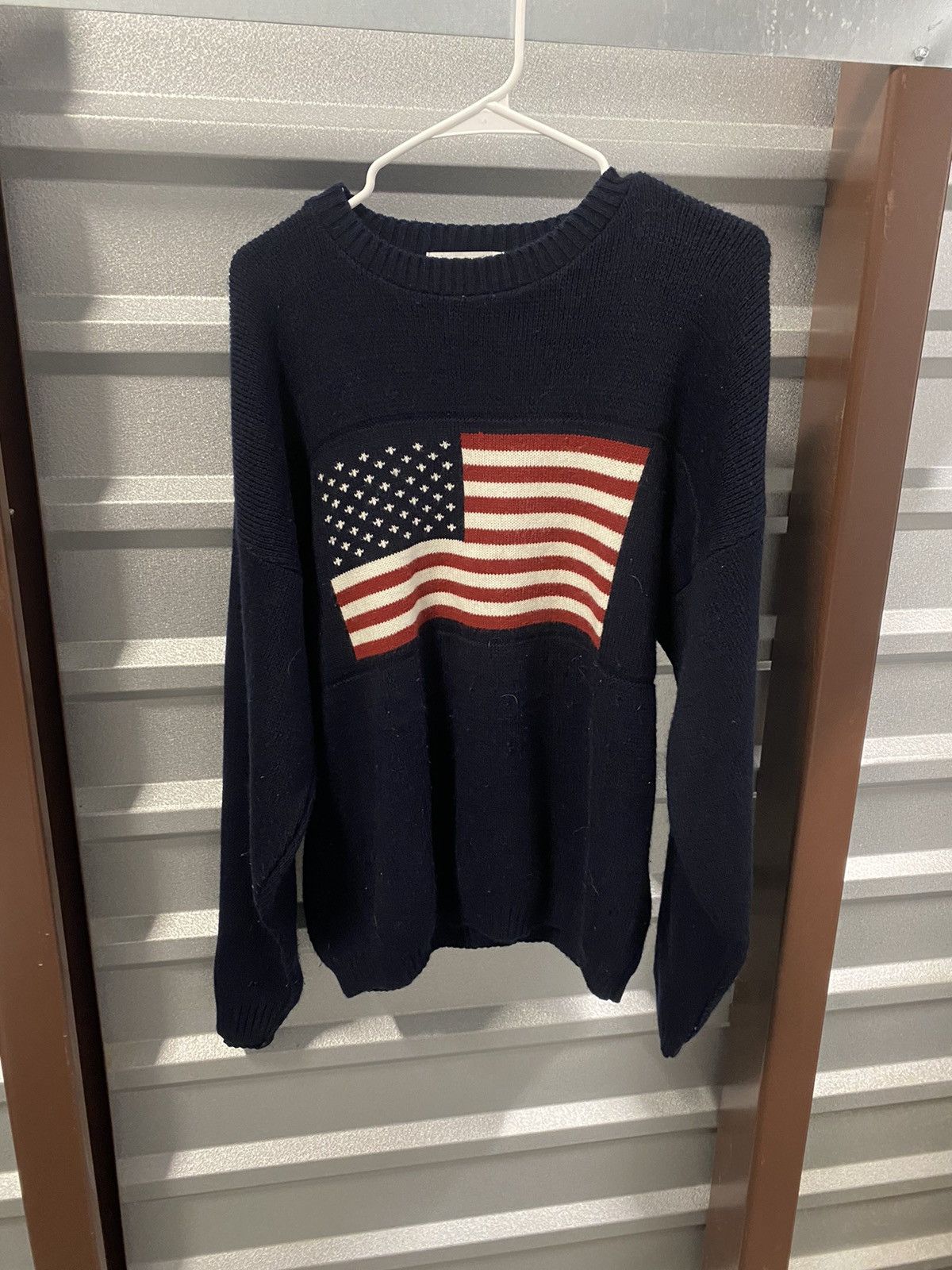 Vintage Trendy American Flag Knit Sweater Size US L / EU 52-54 / 3 - 1 Thumbnail