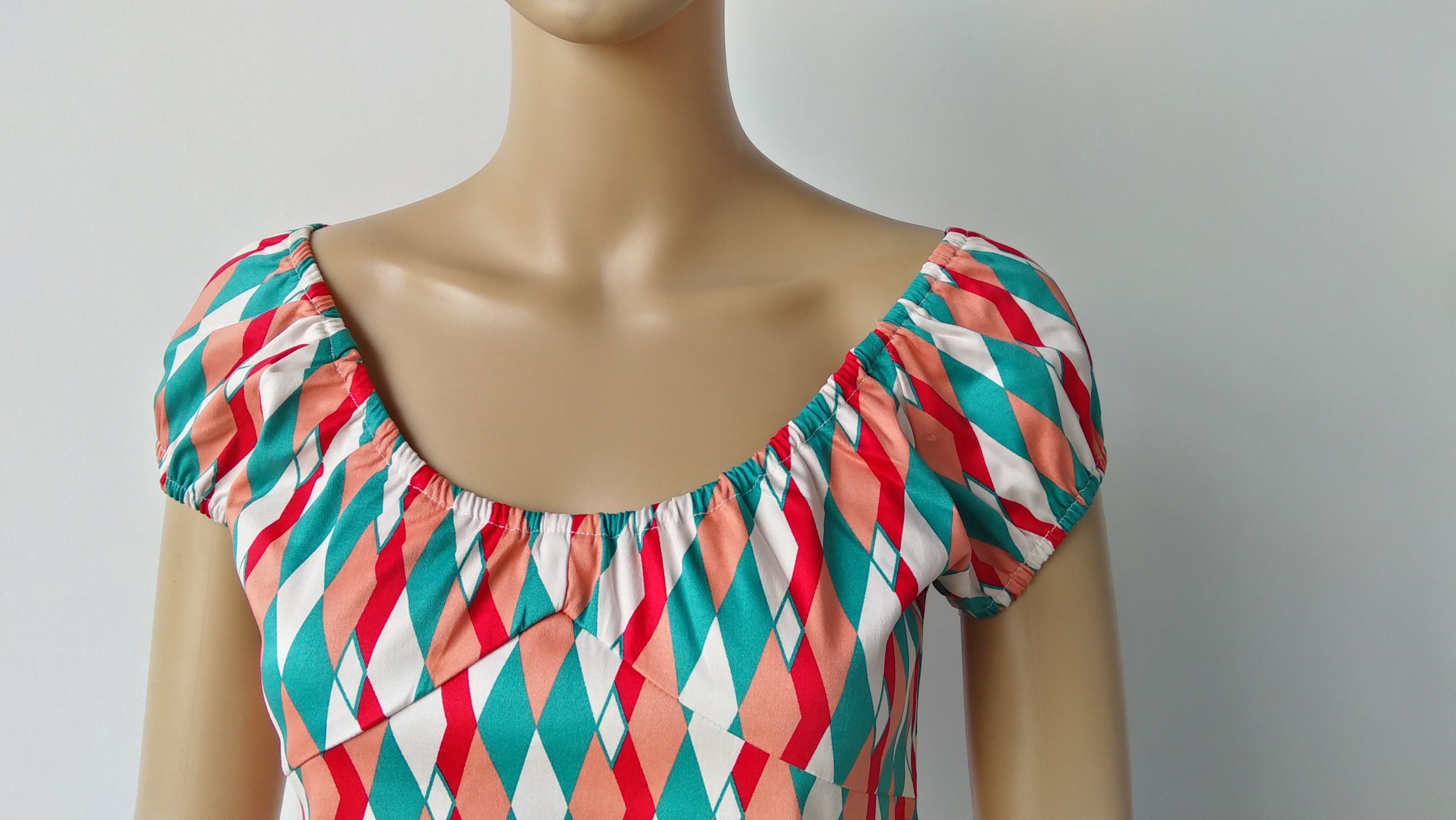 Other Harlequin Printing Zipper Back Vintage Women Tops Pink Size XXL / US 16-18 / IT 52-54 - 4 Thumbnail