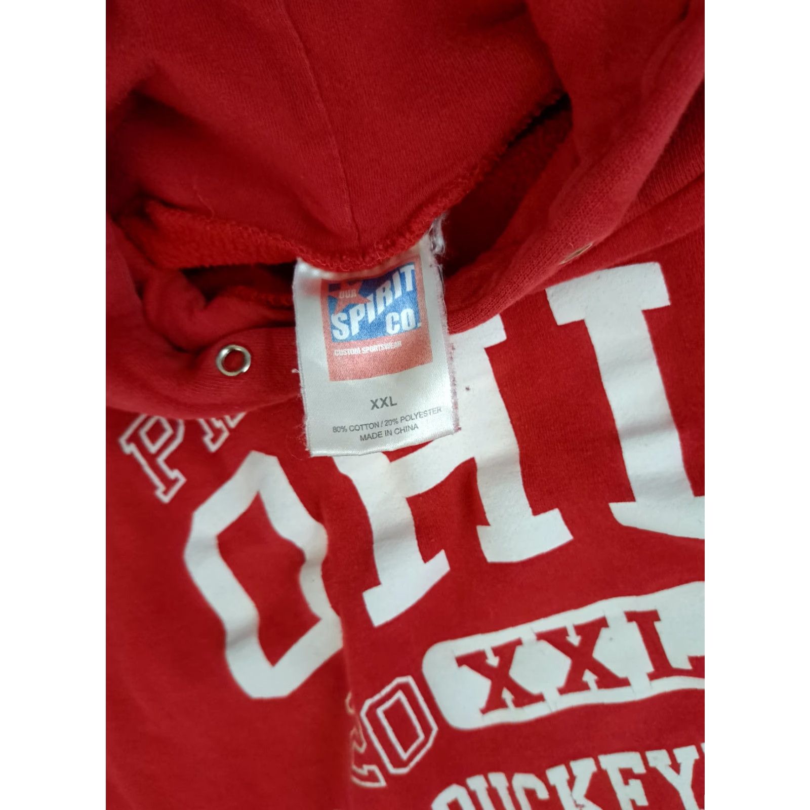 Vintage VINTAGE Ohio State Buckeyes Hoodie Sweatshirt Red XXL Spirit Co. Unisex Adults 2XL Pullover Hoodie Size US XXL / EU 58 / 5 - 3 Thumbnail