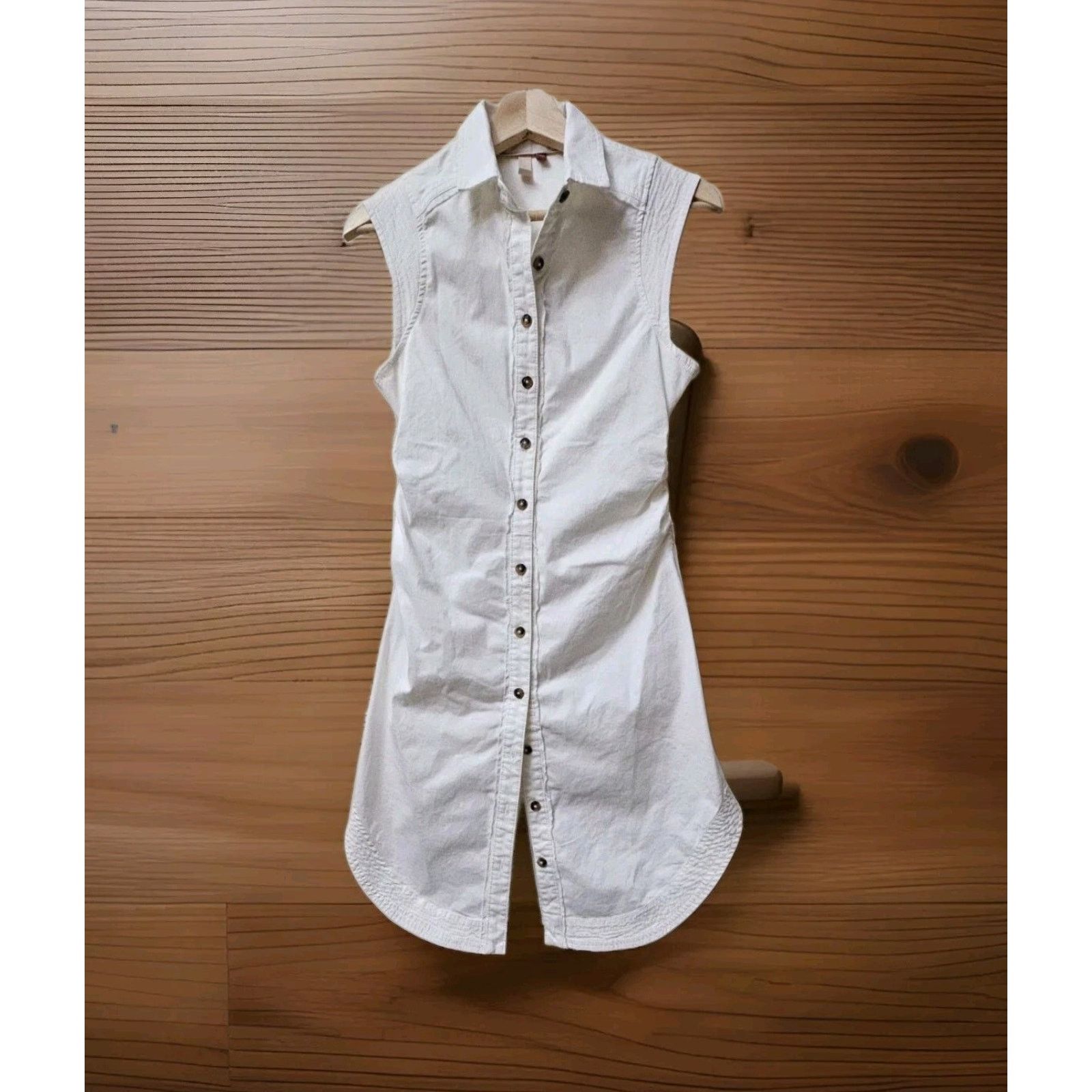 Anthropologie Anthropologie Shirt Dress Button Front Pleated Sz 0P Size XS / US 0-2 / IT 36-38 - 5 Thumbnail