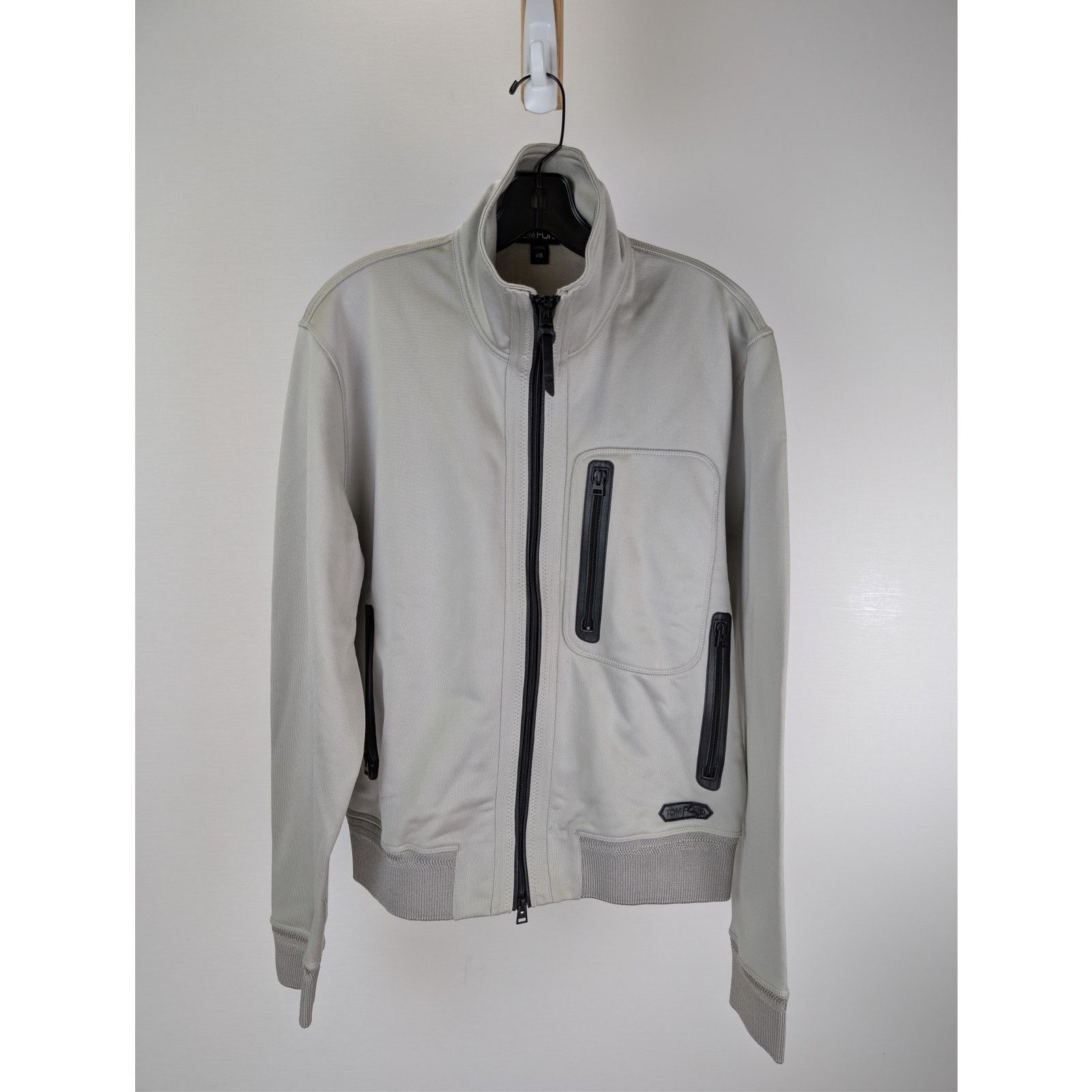 Tom Ford o1rshd1 CC20 zip-up jacket with leather trims in Grey Size US M / EU 48-50 / 2 - 1 Thumbnail