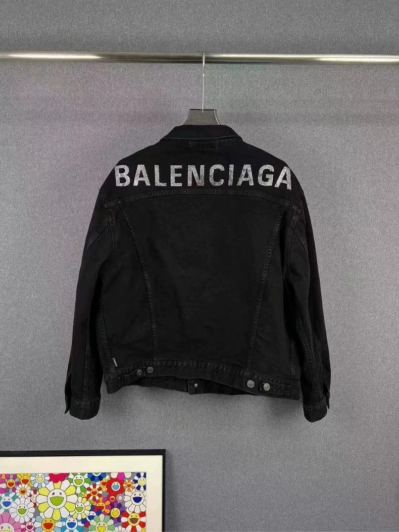 Balenciaga Balenciaga Crystal Logo Denim Jacket - dmc Size US M / EU 48-50 / 2 - 1 Thumbnail