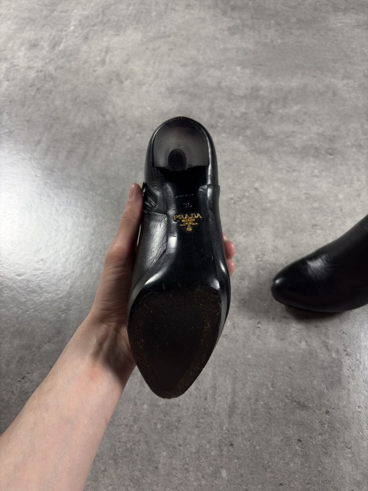 Prada Prada High Heeled Ankle Leather Boots Italy Black Size 36 Size US 6 / IT 36 - 8 Thumbnail