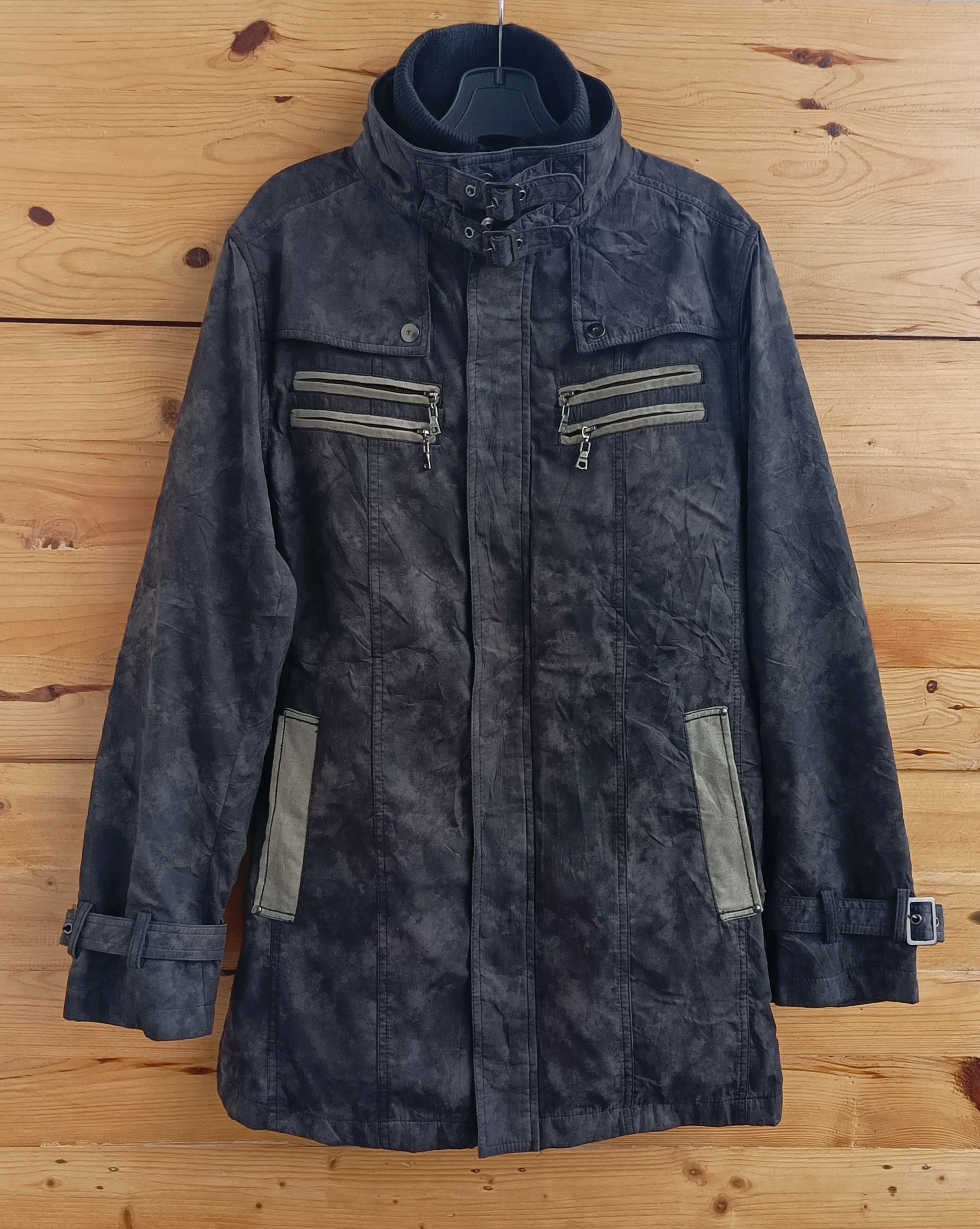14th Addiction Create Barefoot Double Layer Black Acid Wash Bondage Jacket Size US L / EU 52-54 / 3 - 2 Thumbnail