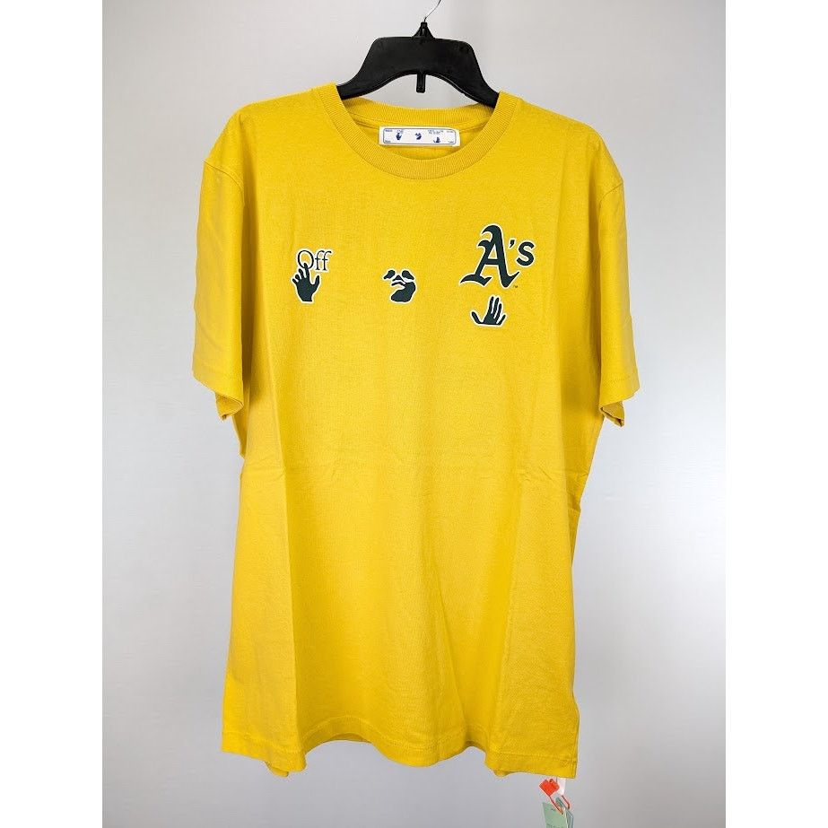 Off-White o1rshd1 MLB- Oakland Athletics Short Sleeve T-Shirt Yellow Size US XL / EU 56 / 4 - 3 Thumbnail