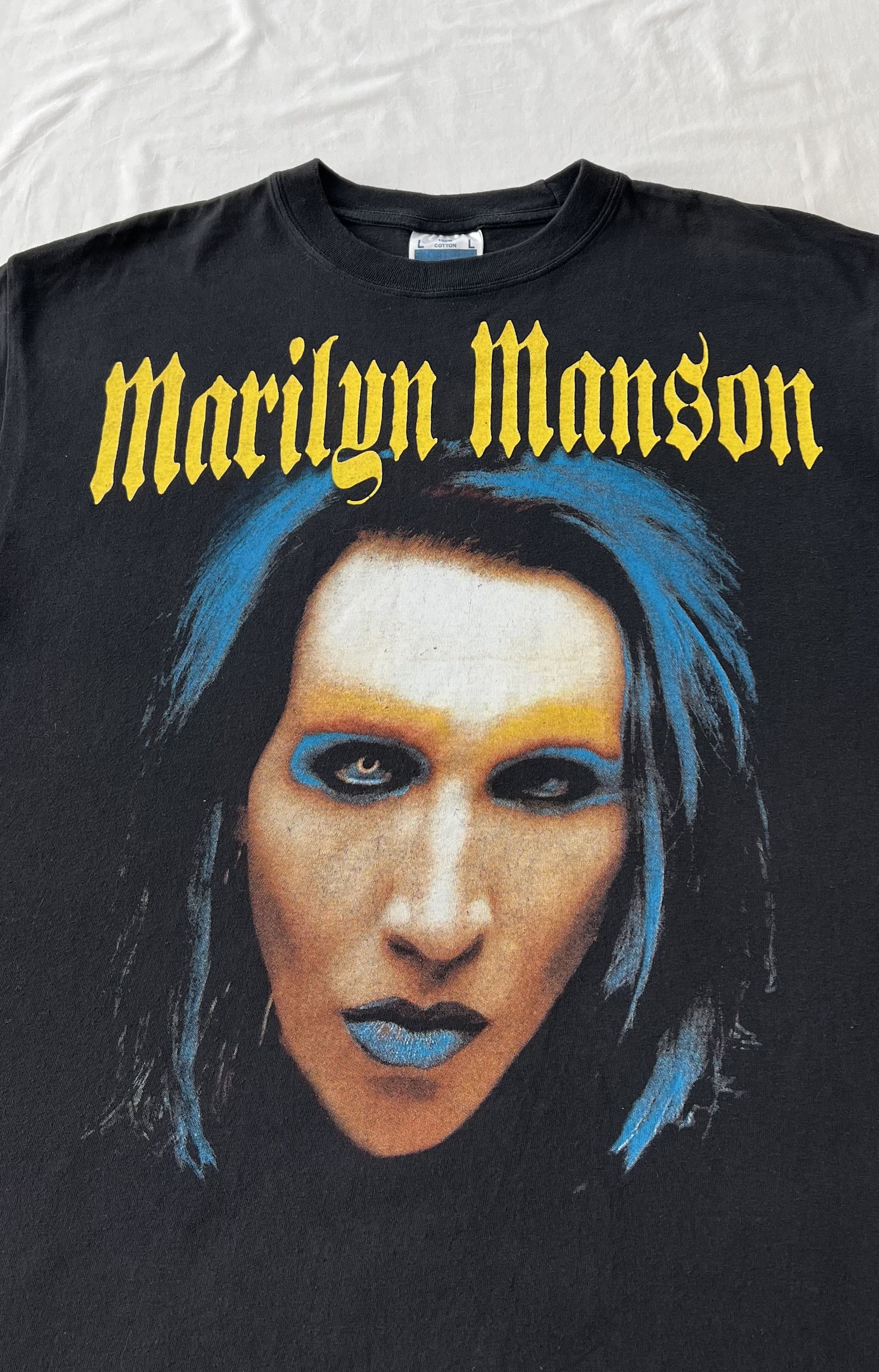 Band Tees Vintage 90s Marilyn Manson Rock Band Black T-shirt Size US L / EU 52-54 / 3 - 5 Thumbnail