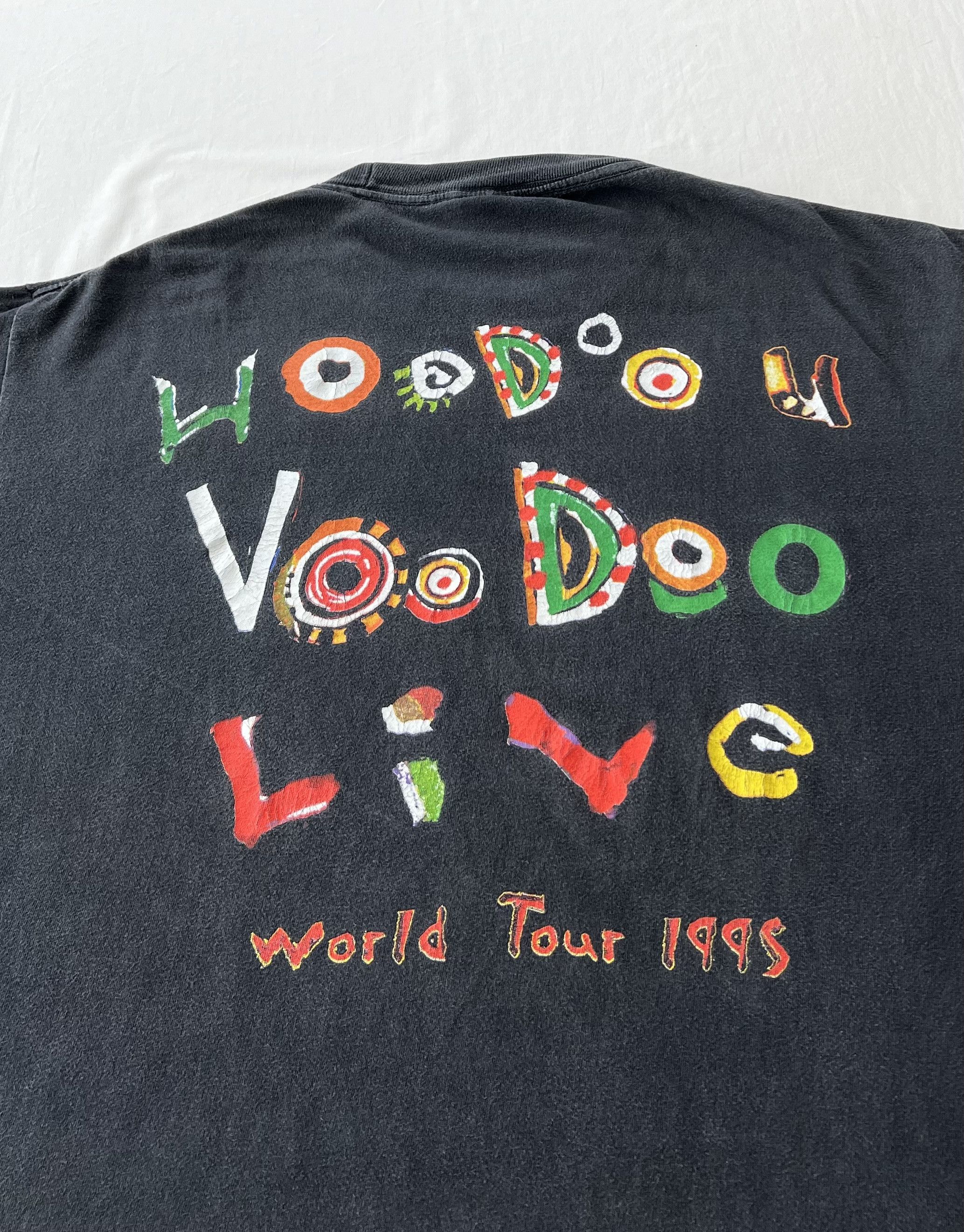 Band Tees Vintage 1995 The Rolling Stones Voodoo Lounge Black T-shirt Size US XL / EU 56 / 4 - 14 Thumbnail
