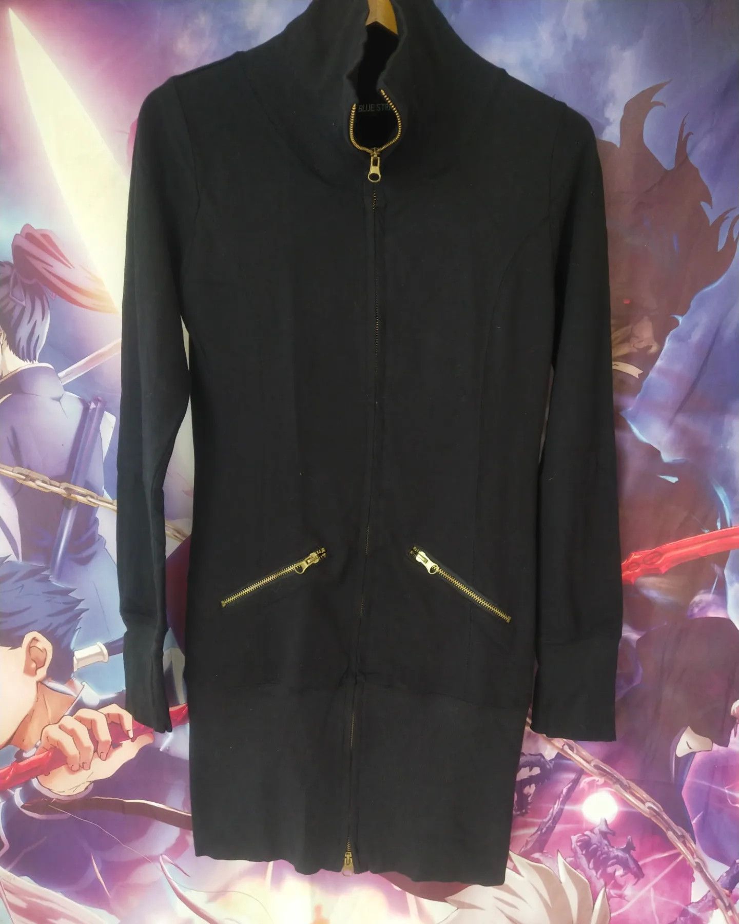 Japanese Brand Blue Strive Long Zip Cardigan Jacket Size M / US 6-8 / IT 42-44 - 1 Thumbnail