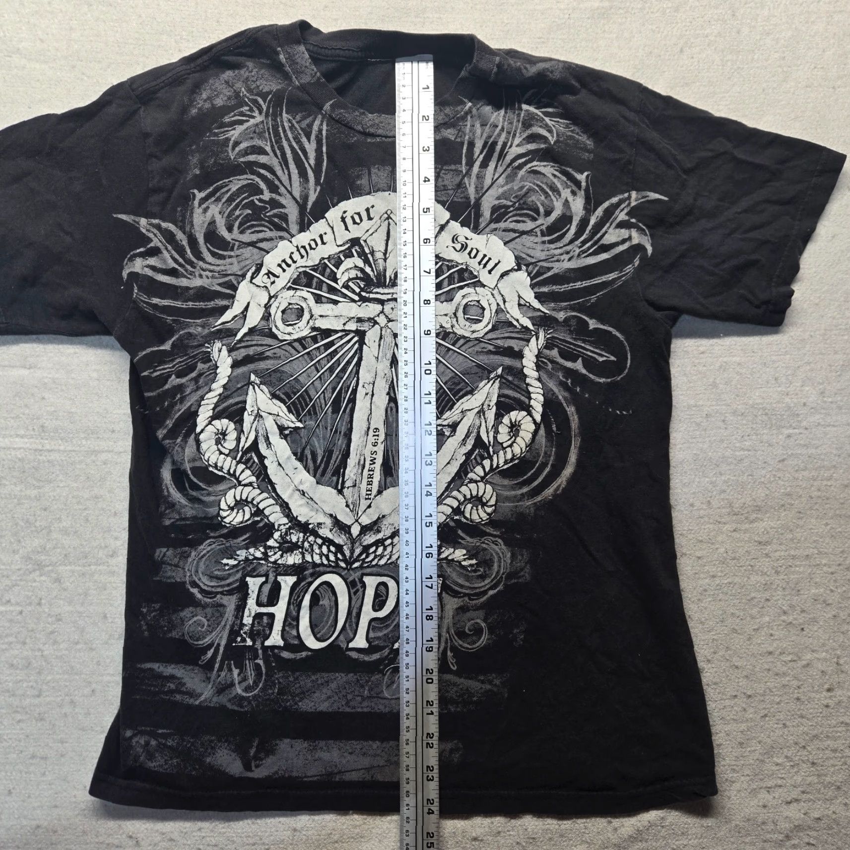 Fruit Of The Loom Hope Anchor Soul Hebrews 6:19 Tee T-Shirt Short Sleeve Adult Men's Size M Medium Shirt Black Love Size US M / EU 48-50 / 2 - 4 Thumbnail