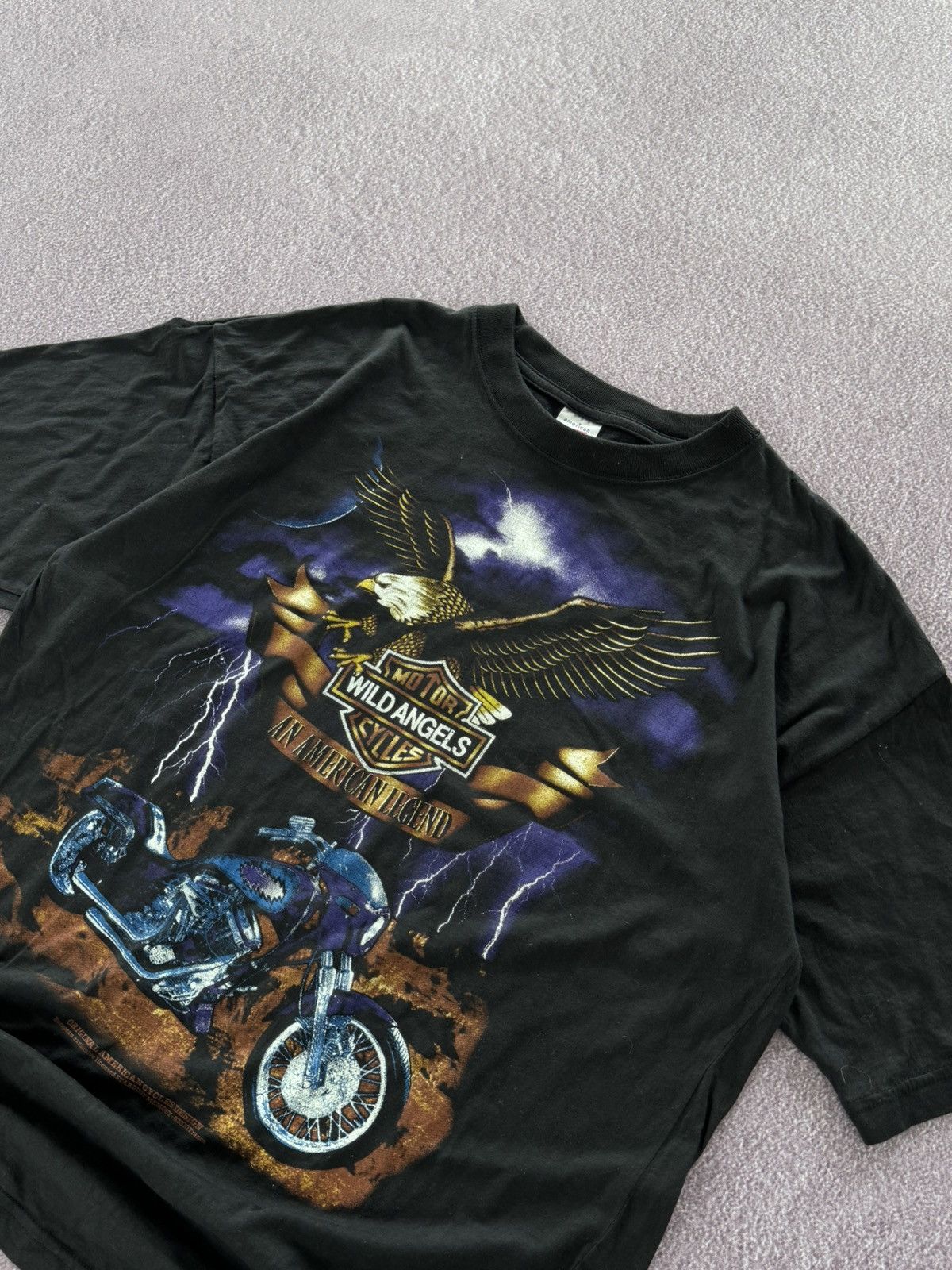 Harley Davidson Harley Davidson Vibe Early 90s Crazy Print Rare T-Shirt Size US XXL / EU 58 / 5 - 6 Thumbnail