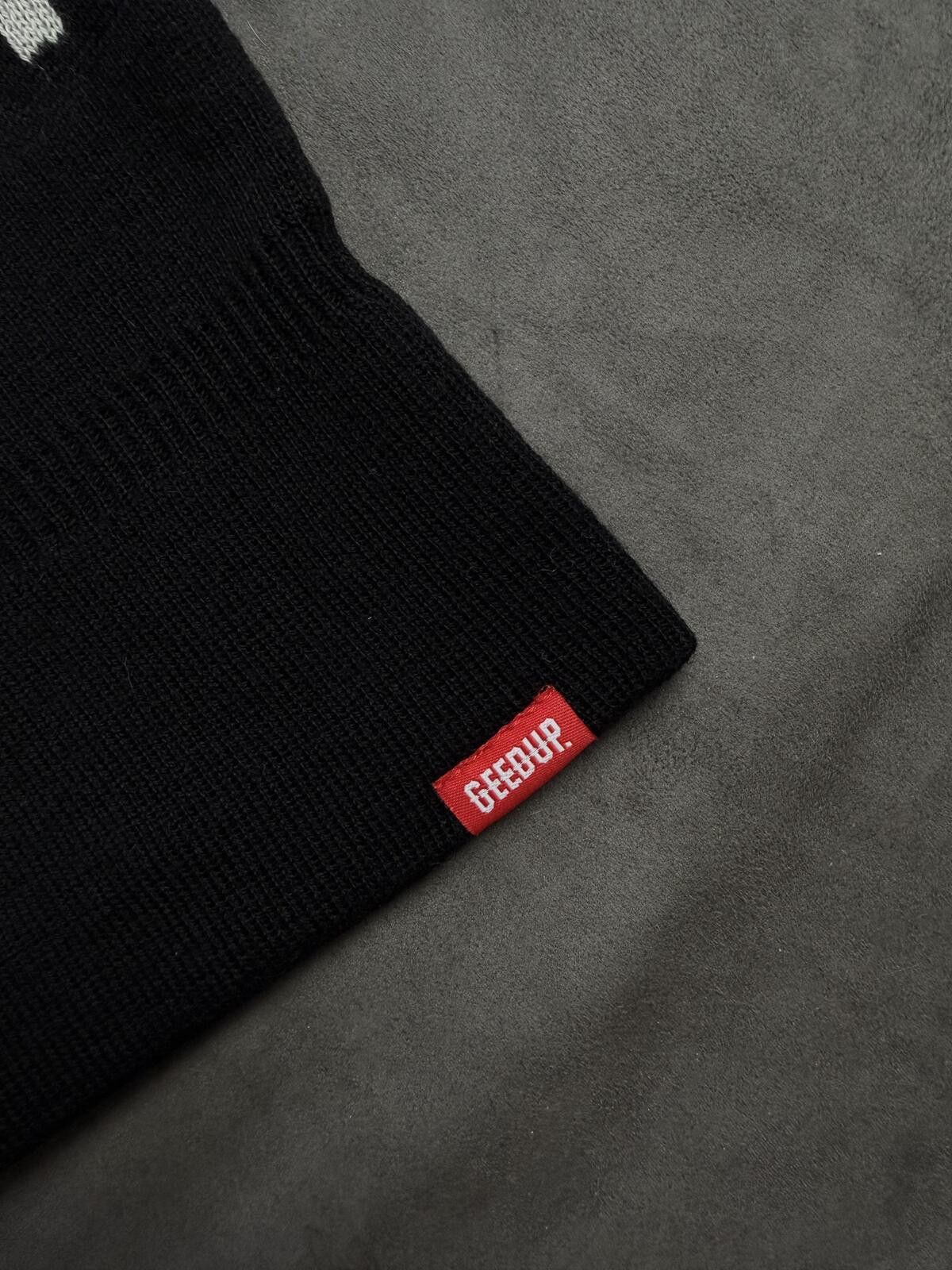 Japanese Brand Y2k Drill Geedup Logo Balaclava Black Ski Mask Size ONE SIZE - 3 Thumbnail
