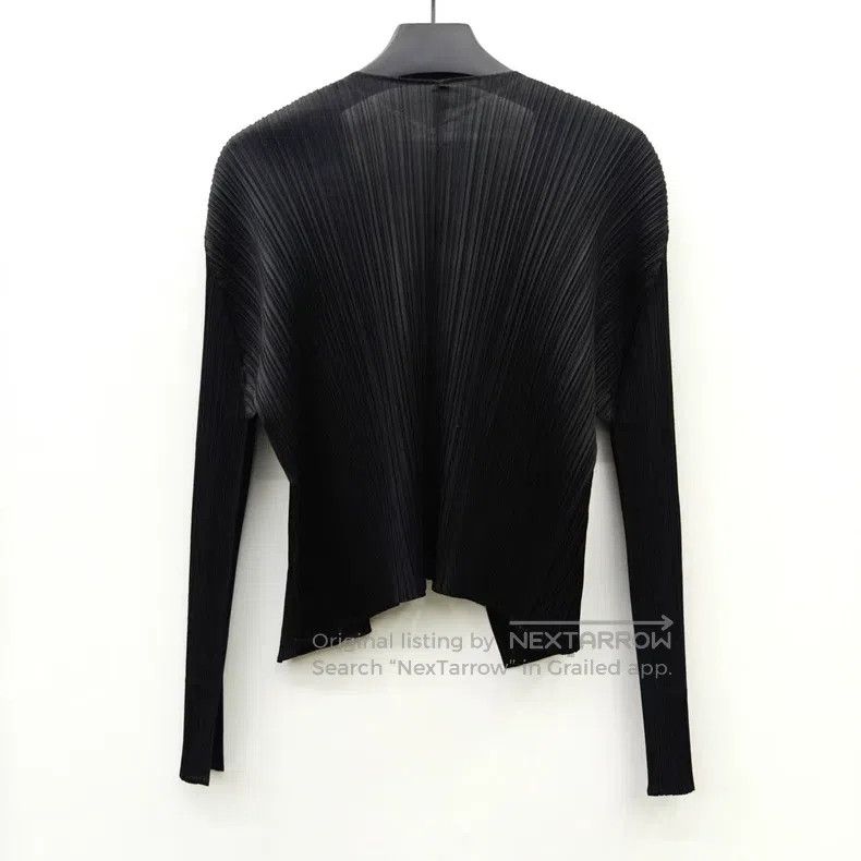 Issey Miyake Issey Miyake Black Pleated Cardigan Size L / US 10 / IT 46 - 2 Thumbnail
