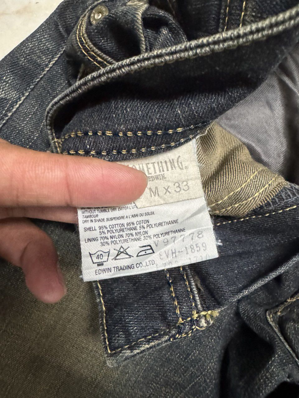 Japanese Brand × Vintage FLARE 90s Something Edwin Insane Rusty Mudwash Dark Jeans Size US 27 - 12 Thumbnail