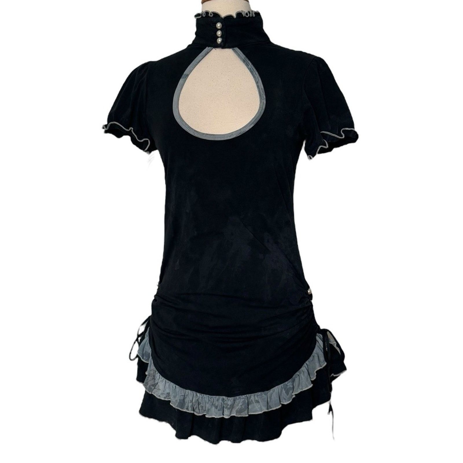 Other RARE Indie Vintage Mini Dress Y2K Coquette Cottagecore Goth Size M / US 6-8 / IT 42-44 - 3 Thumbnail