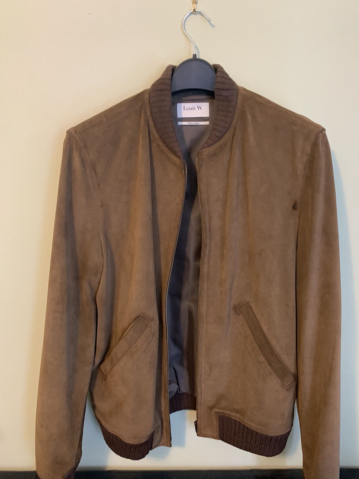 image of A P C Suede Bomber L in Brown, Men's (Size Large)