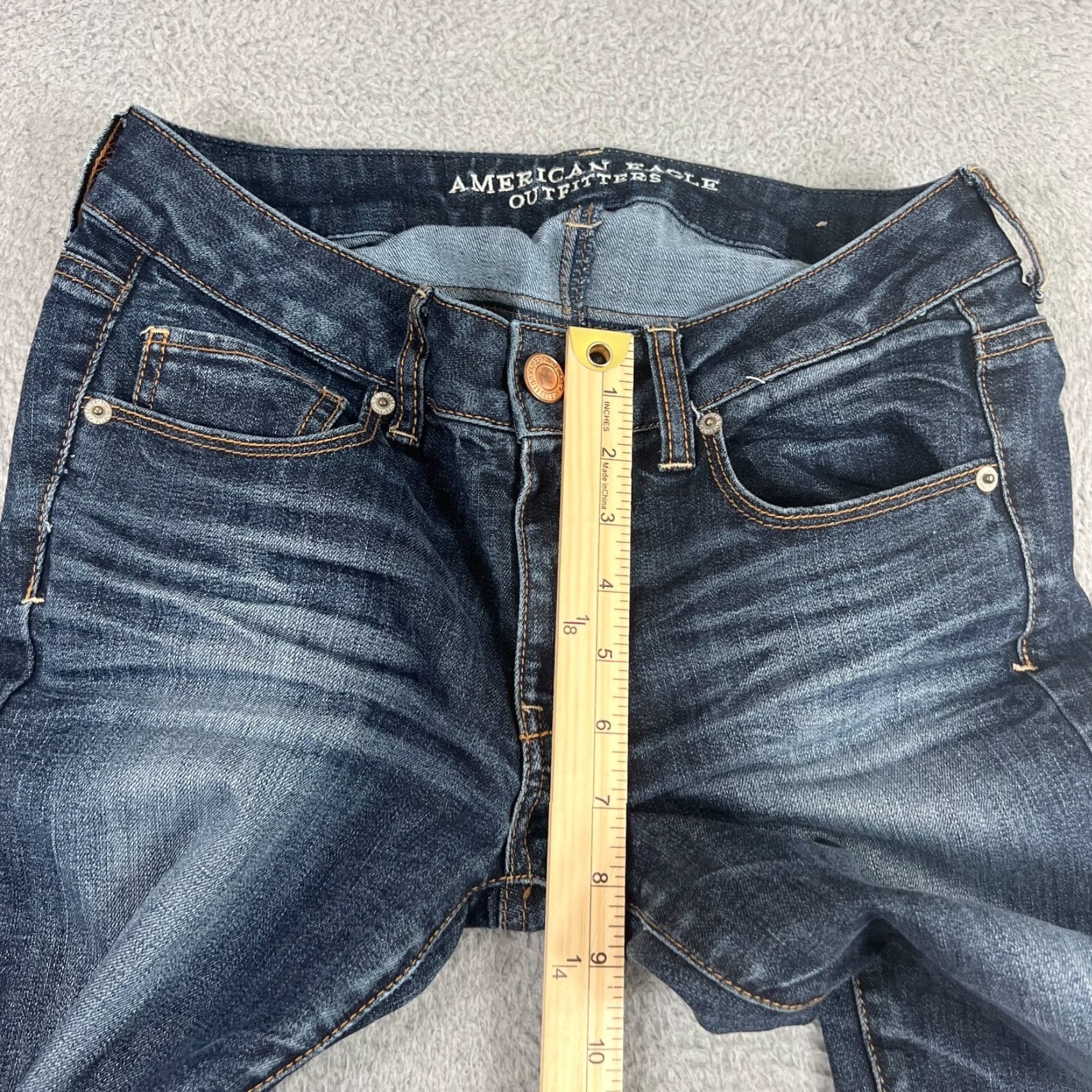 American Eagle Outfitters American Eagle Jeans Womens 6 Regular Blue Super Stretch Skinny Denim Regular Jeans Blue American Eagle Outfitters Womens 6 Size 28" / US 6 / IT 42 - 3 Thumbnail