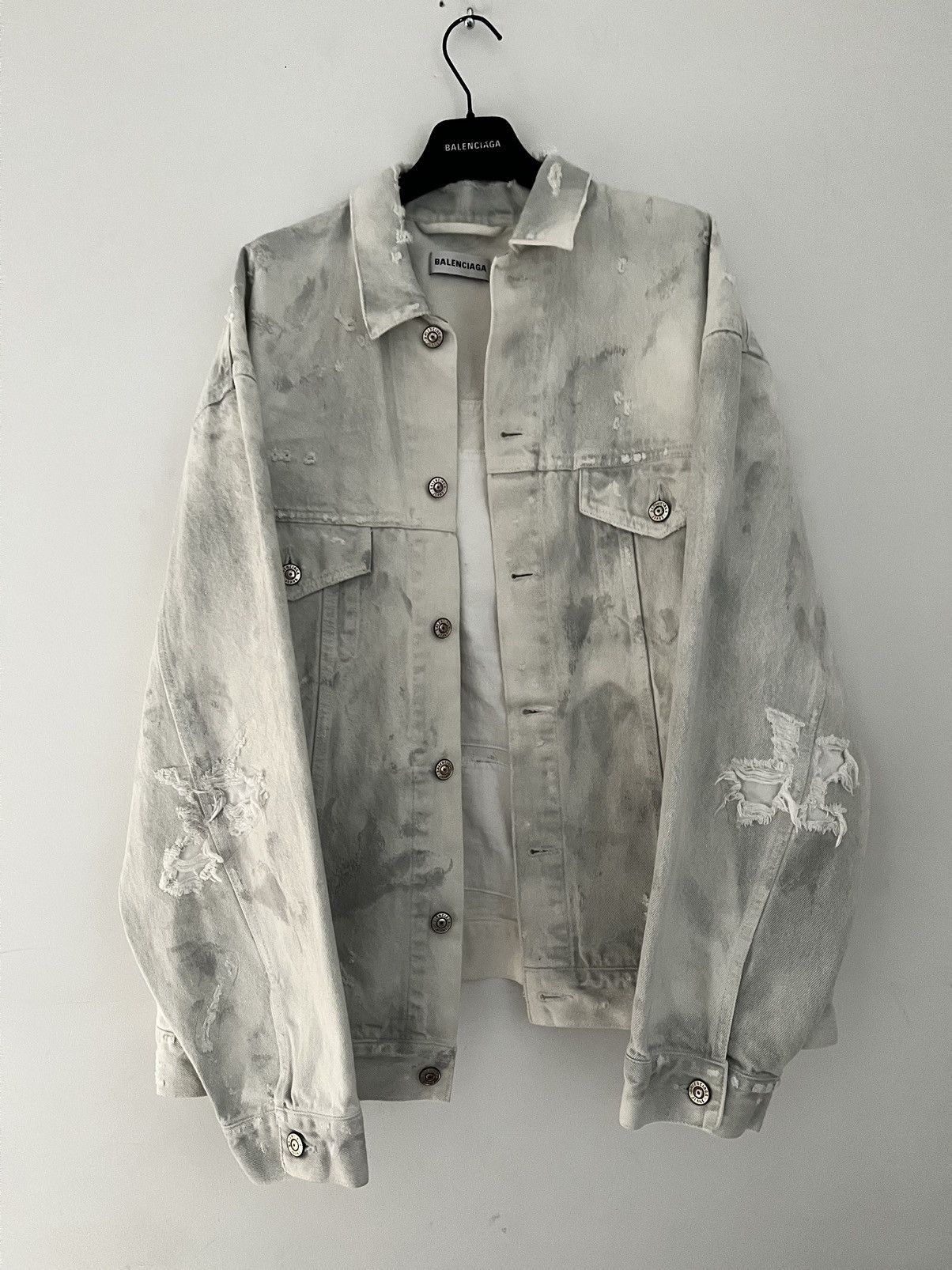 Balenciaga Balenciaga Destroyed Denim Jacket | Grailed