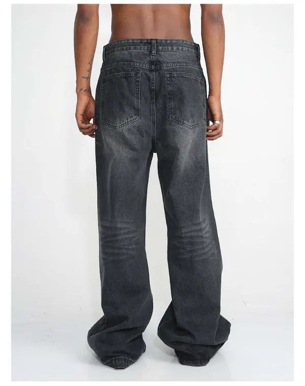 VIBE Baggy Flared Wide Leg Stack Denim Jeans Size US 32 / EU 48 - 6 Thumbnail