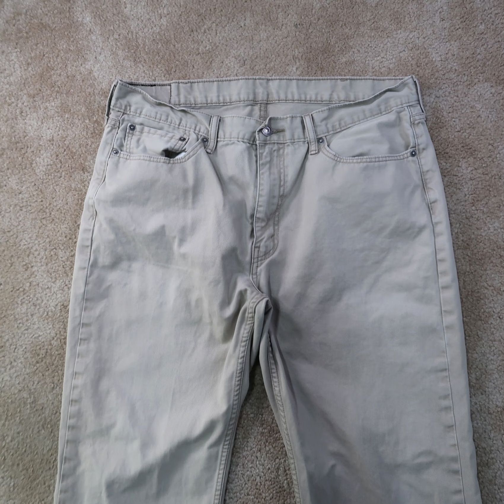 Levi's Levi’s 514 Jeans Men 38x32 Slim Straight Leg Denim Beige 5-Pocket Zip Inseam 32 Mid Rise Regular Size Type Jeans Mens 514 Straight Beige Denim Size US 38 / EU 54 - 2 Thumbnail