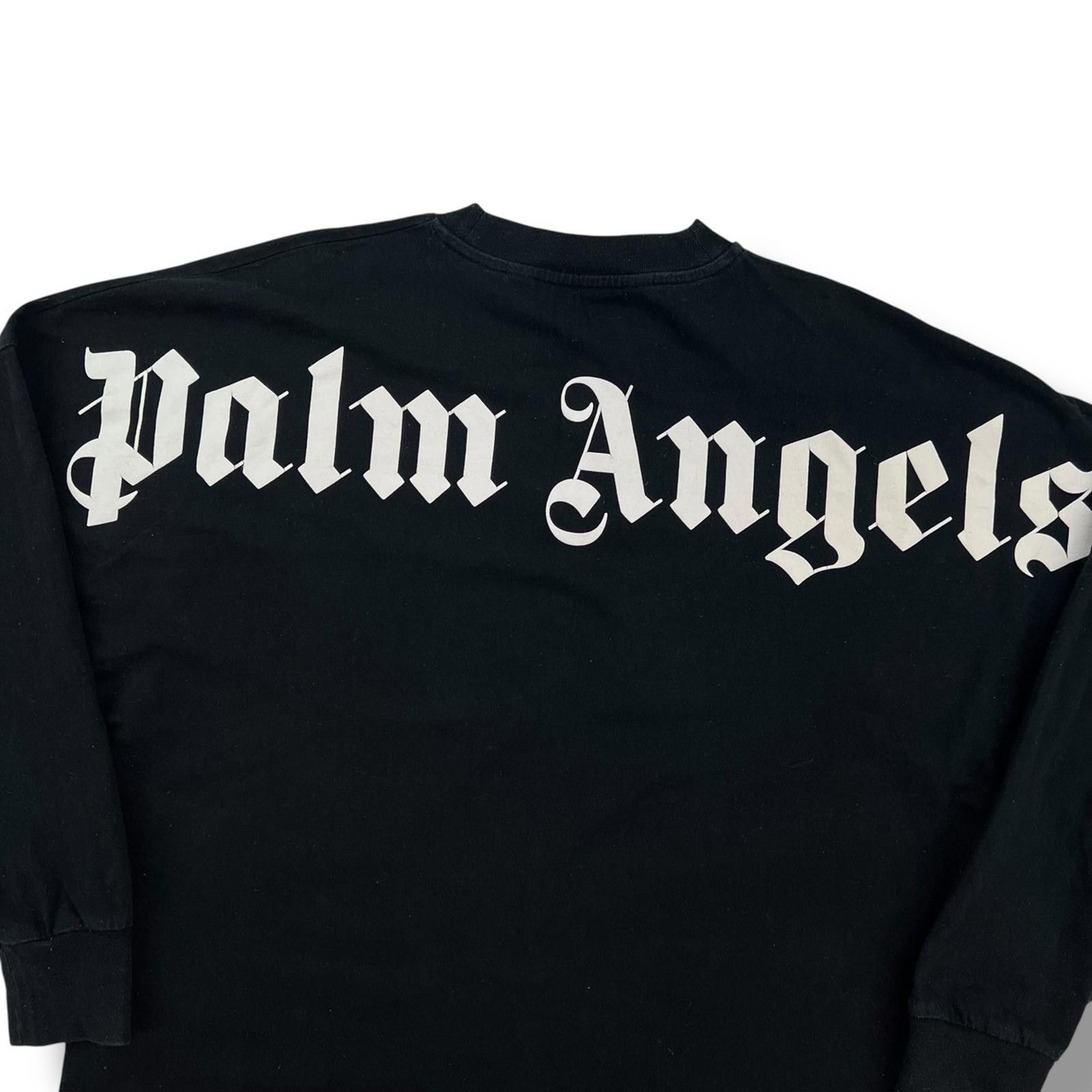 Palm Angels Black Spellout Long Sleeve T Shirt