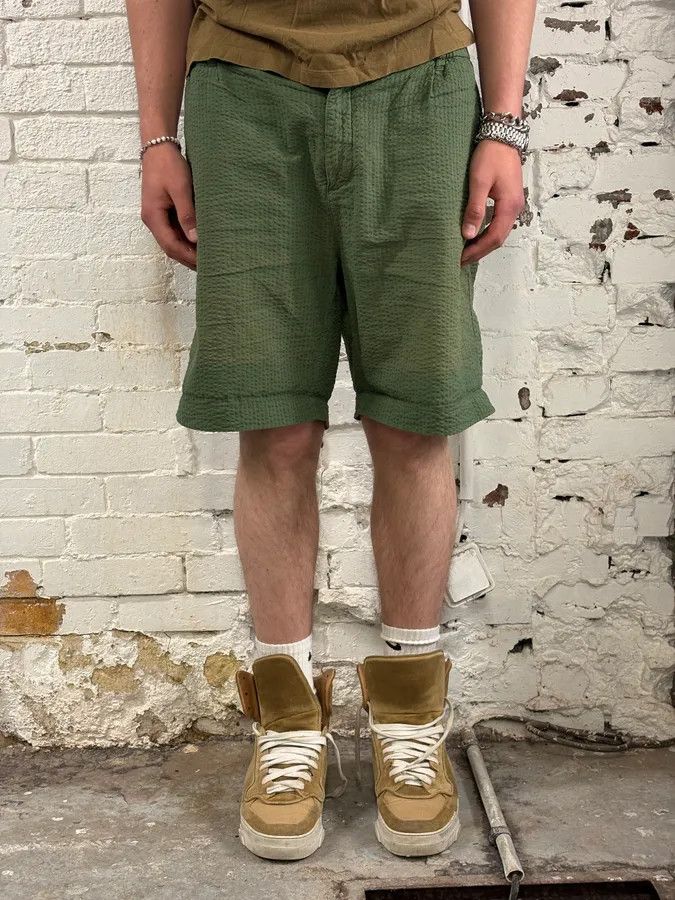 Vintage Edmmond Studios Relief Green Shorts Size US 32 / EU 48 - 1 Thumbnail