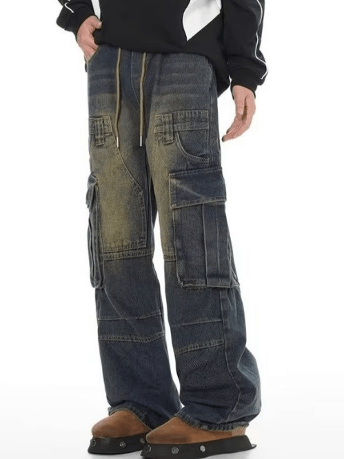 Japanese Brand × Jean Fashion street men's American retro washed cargo jeans Size US 32 / EU 48 - 3 Thumbnail