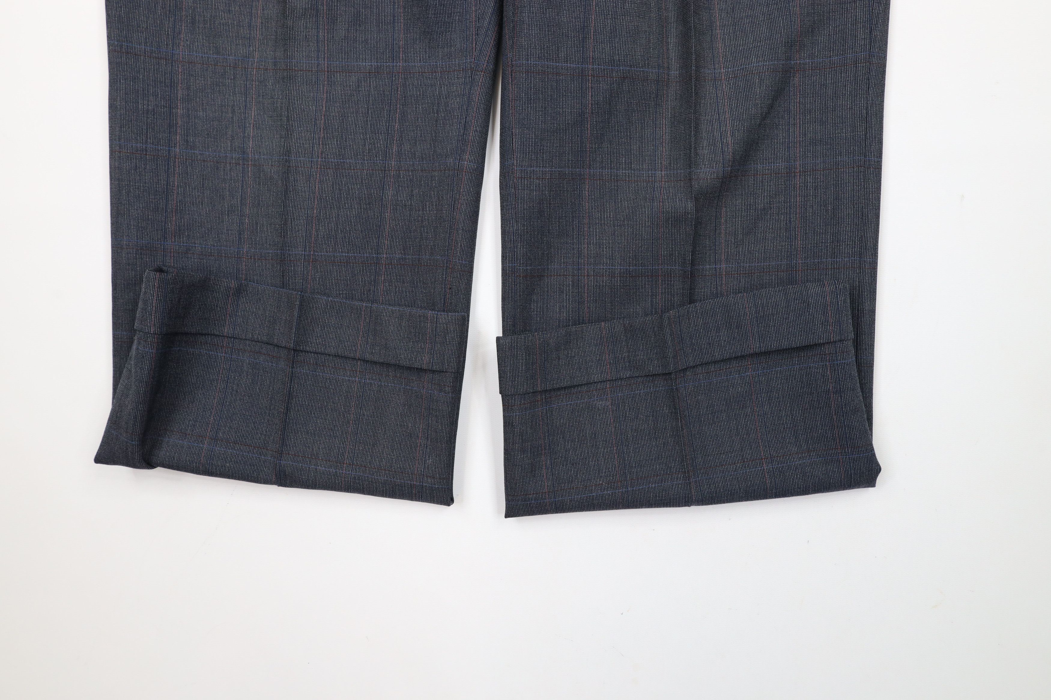 Vintage Vintage 70s Streetwear Cuffed Wide Leg Chino Pants Plaid Size US 34 / EU 50 - 5 Thumbnail
