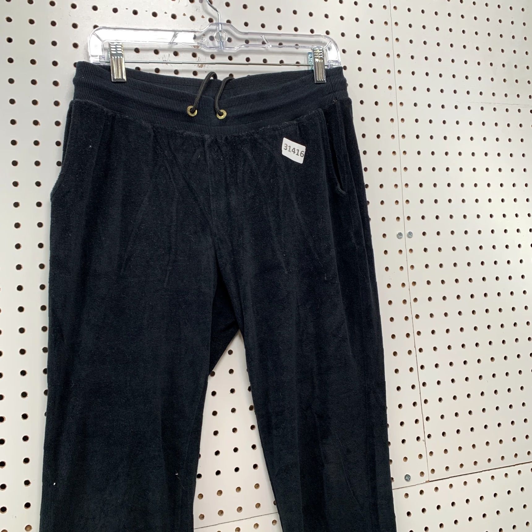 Bebe Bebe SportVelour Jogger Pants Womens Size S 30x27.5 Black Rhinestones Jogger Activewear Women 90s Decade Flair Size 28" / US 6 / IT 42 - 6 Thumbnail