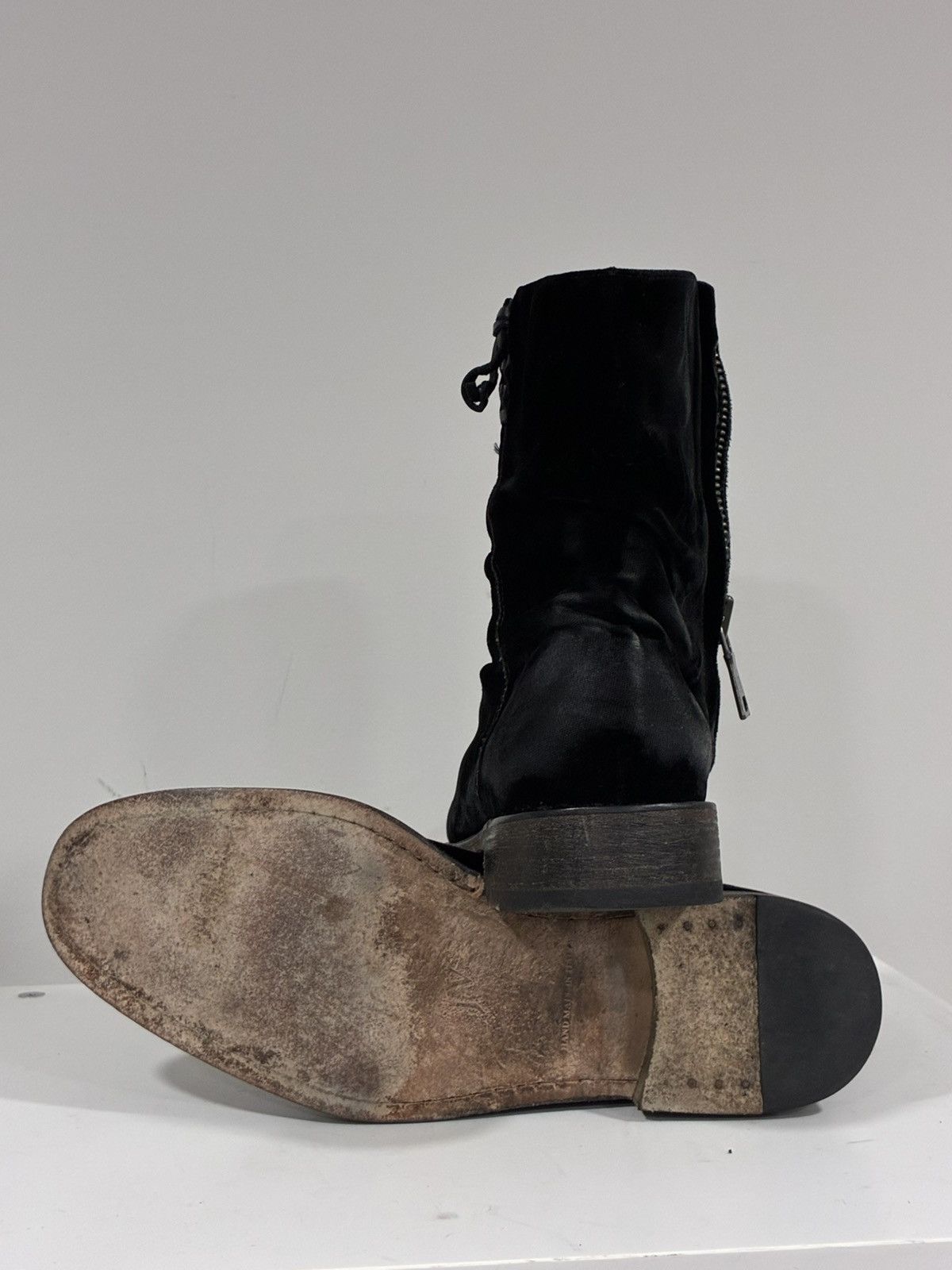 John Varvatos Richards Sharpei Distressed Velvet Leather Boot 8 Size US 8 / EU 41 - 10 Thumbnail