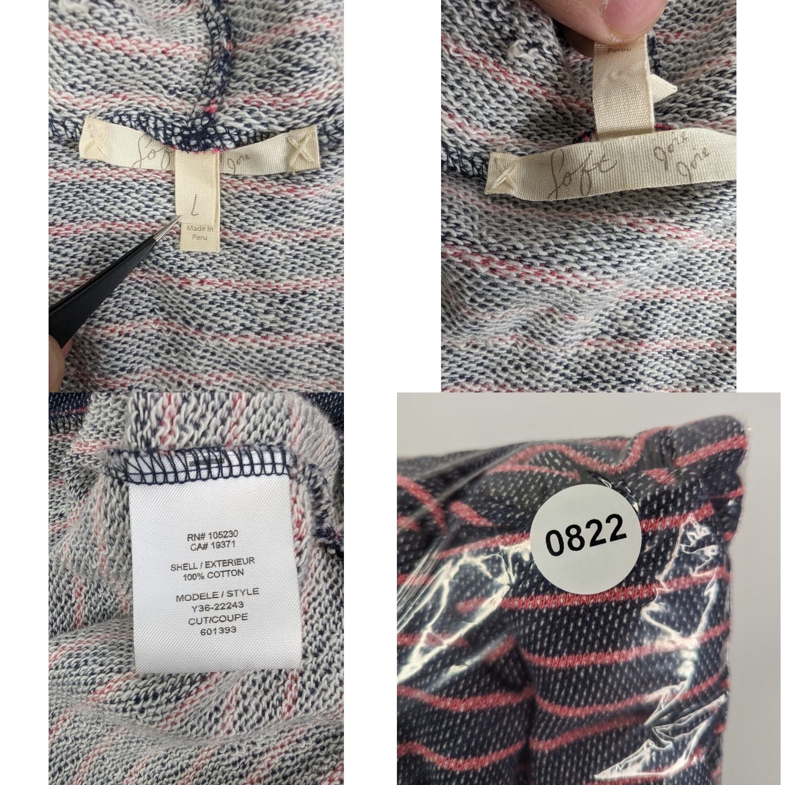 Joie JOIE Soft Knit Sweatshirt V-Neck Pullover Stripe Women's L Shirt Knitted Multicolor Knit Sweater Size L / US 10 / IT 46 - 8 Thumbnail