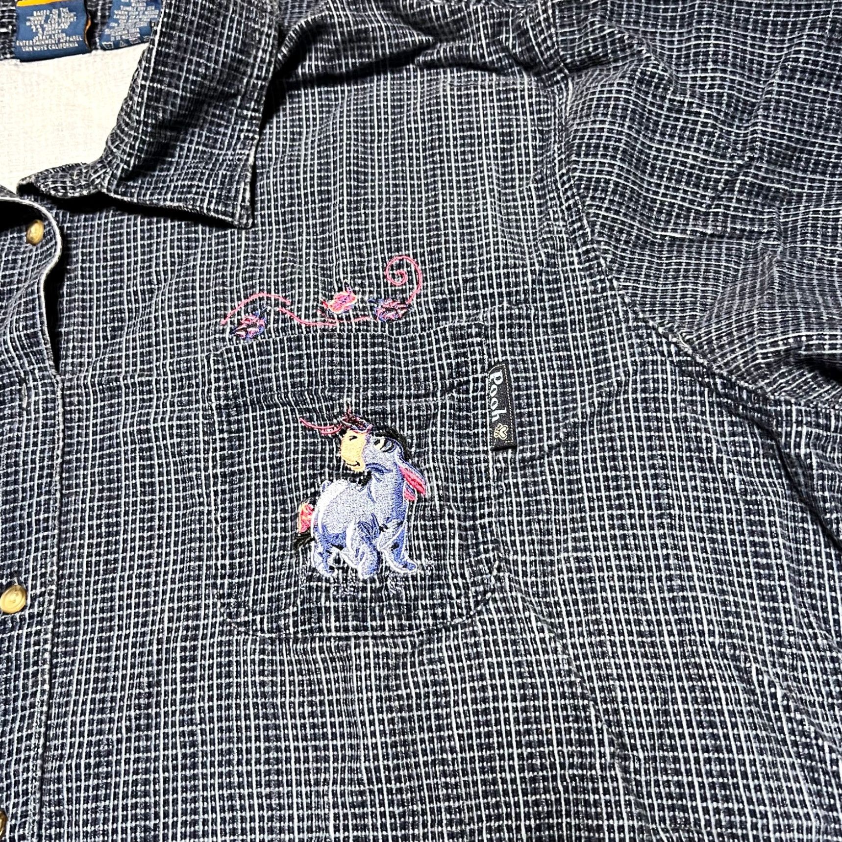 Disney VINTAGE Disney Winnie The Pooh Shirt Womens 26 Plus Button Embroidered Eeyore Blue, Button-Up, 26, 28 Plus, Womens, Disney, Shirt Size 4XL / US 24-26 - 2 Thumbnail