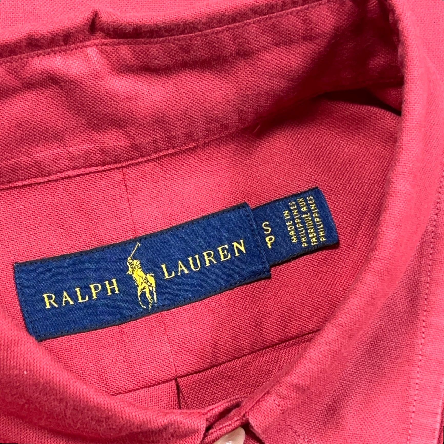 Ralph Lauren Ralph Lauren Oxford Shirt Men L Pink Blue Button-Up Collared Short Sleeve Preppy Size 42R - 3 Thumbnail