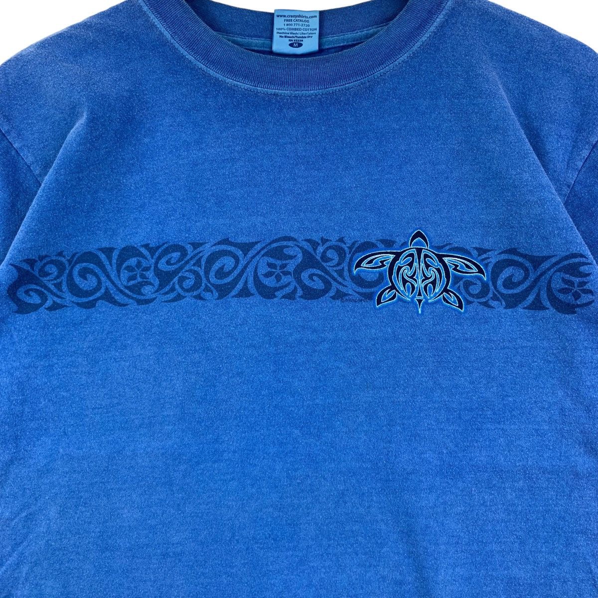 Other Vintage CRAZY SHIRTS HAWAII Blue Honu Dyed Tee Shirt Size M / US 6-8 / IT 42-44 - 3 Thumbnail