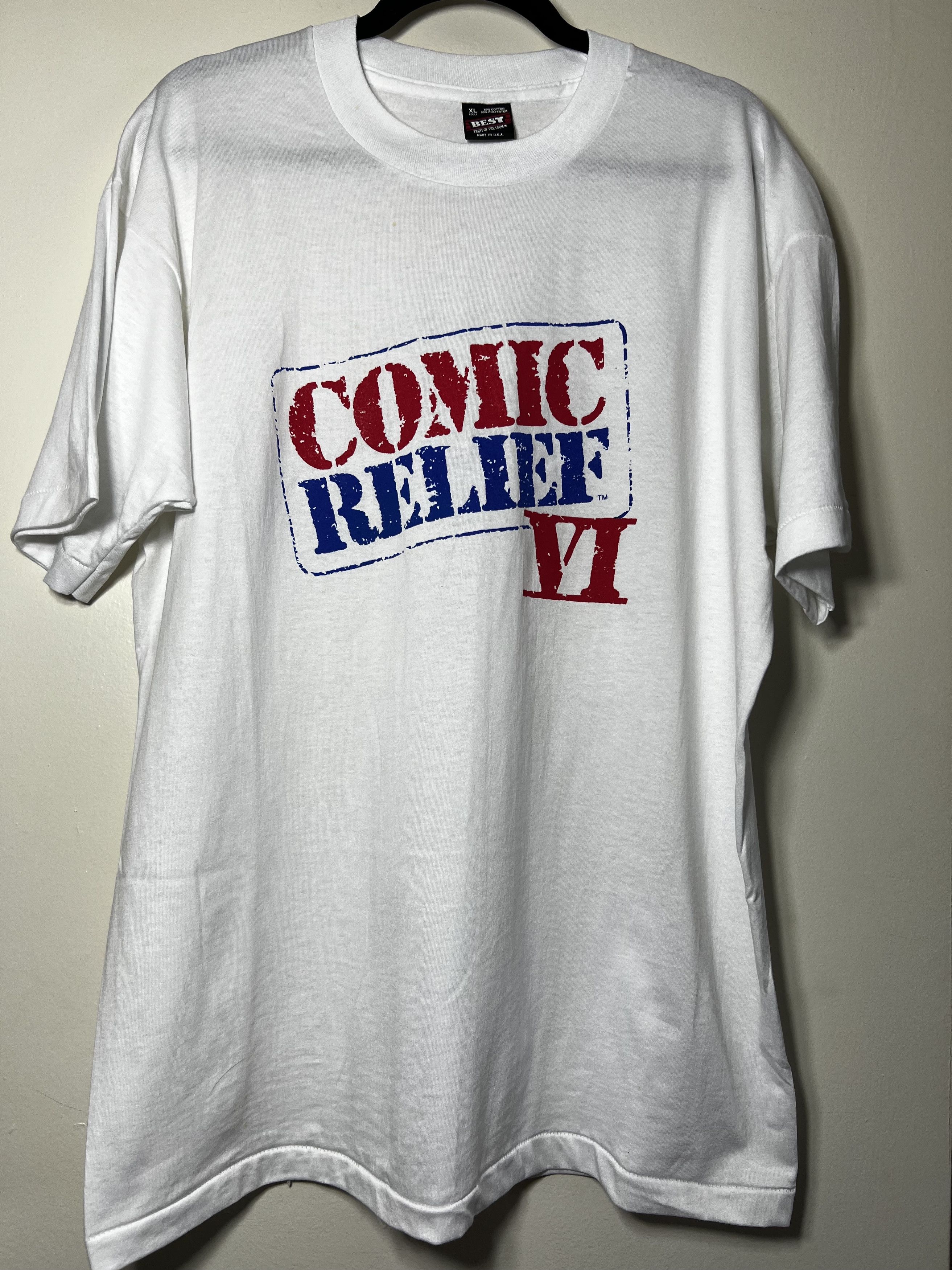 Vintage Vintage 1990's Comic Relief VI Double Sided Comedy T-Shirt Size US XL / EU 56 / 4 - 1 Thumbnail