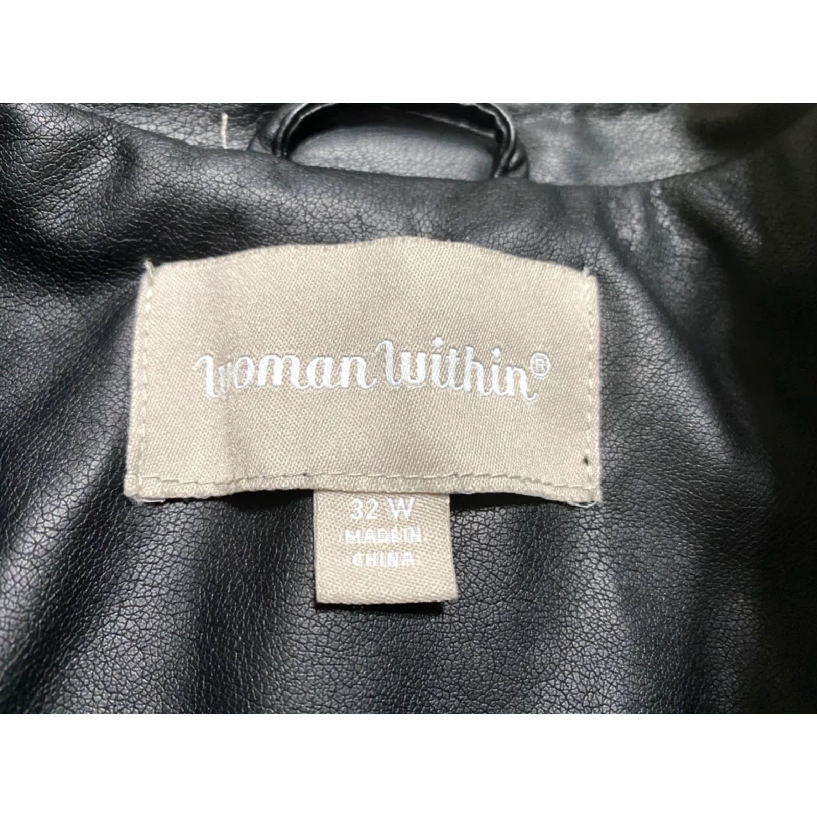 Vintage Woman Within Jacket Black Faux Leather Full Zip Long Sleeve 32W Plus Womens Jacket Women's Plus Size Black Faux Leather Full Zip Long Sleeve Size XXS / US 00 / IT 34 - 5 Thumbnail