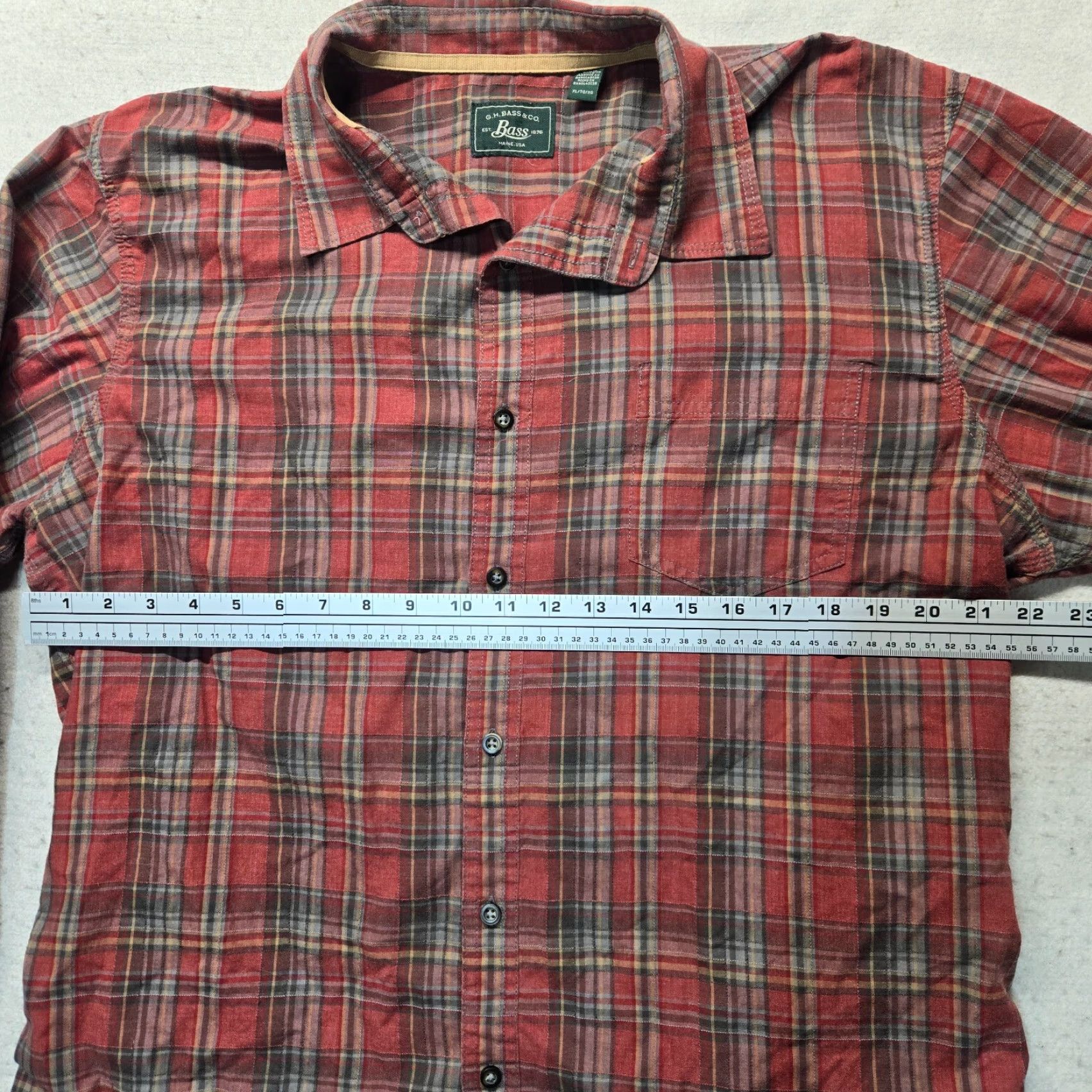 Vintage GH BASS Red Plaid Button Up Long Sleeve Shirt Adult Men's XL Extra Large Size US XL / EU 56 / 4 - 4 Thumbnail