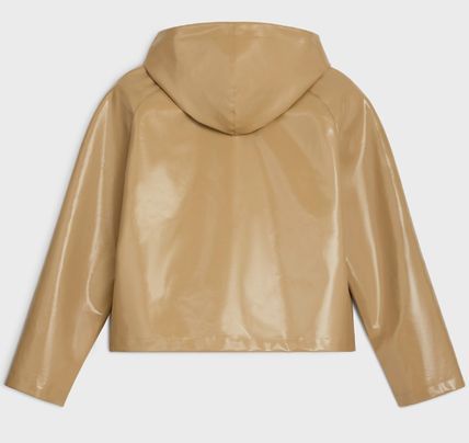 Celine o1bcso1str0824 Hooded Jacket Wax-Coated Cotton Light Brown Size XXS / US 00 / IT 34 - 2 Thumbnail