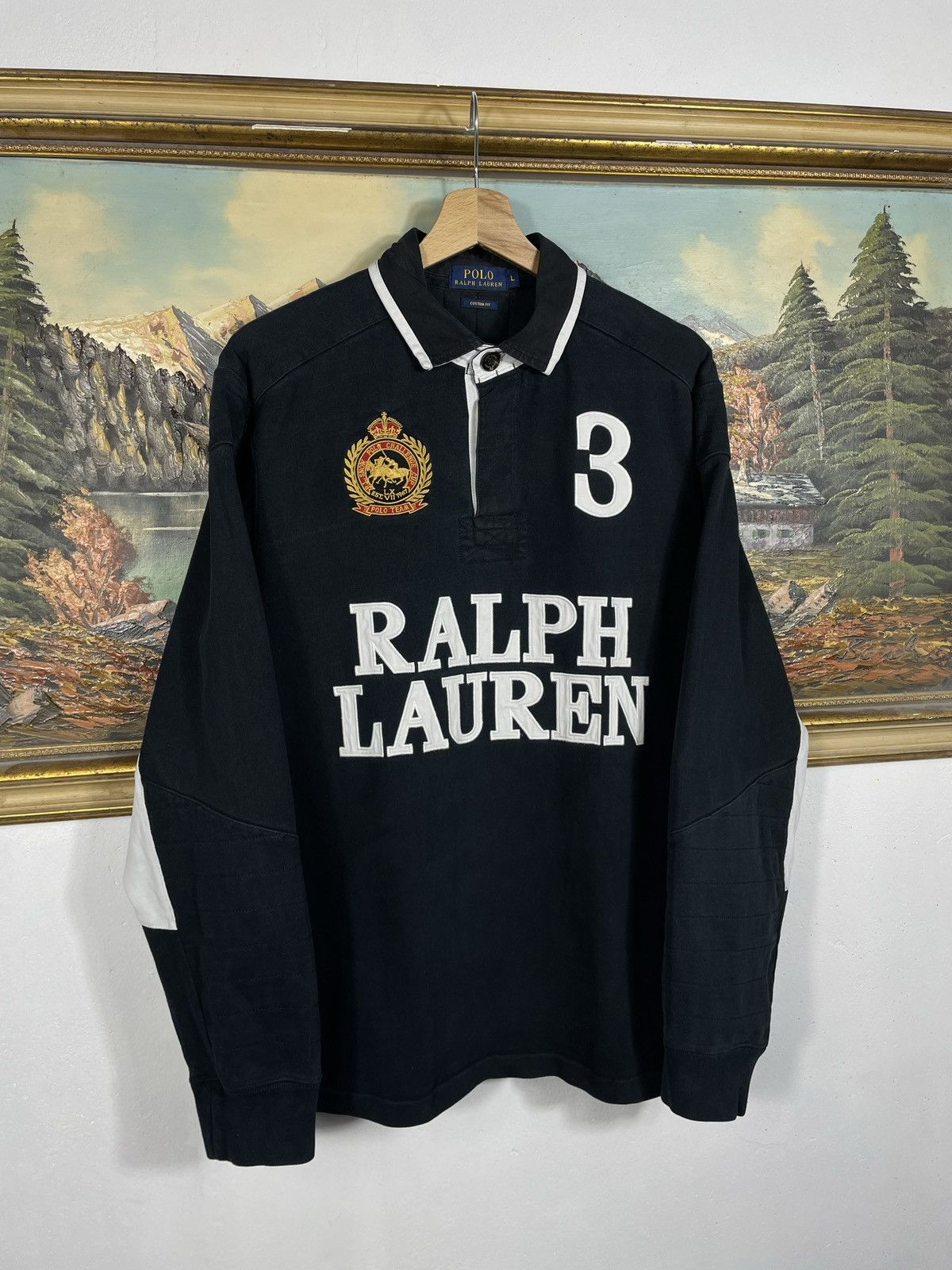 Polo Ralph Lauren Polo Ralph Lauren Black Retro 00s Longsleeve Skate Drip Swag Size US L / EU 52-54 / 3 - 4 Thumbnail