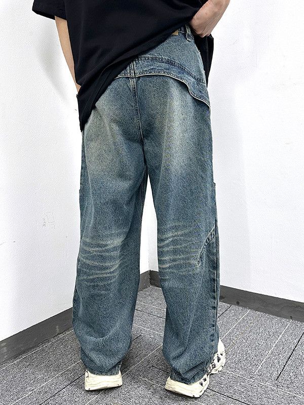 Vintage Retro casual loose distressed street style patchwork jeans Size US 32 / EU 48 - 3 Thumbnail