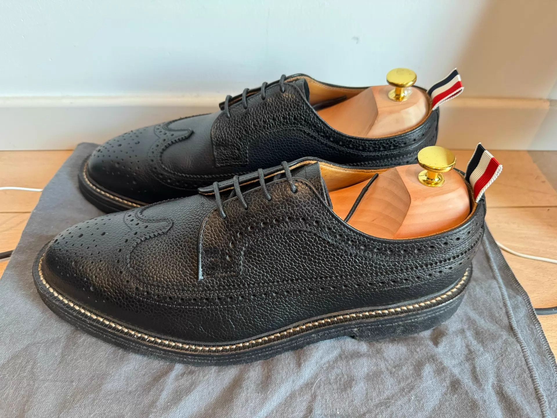 Thom Browne Thom Browne Classic Black Brogue Rubber Sole Size 10 Size US 10 / EU 43 - 2 Thumbnail