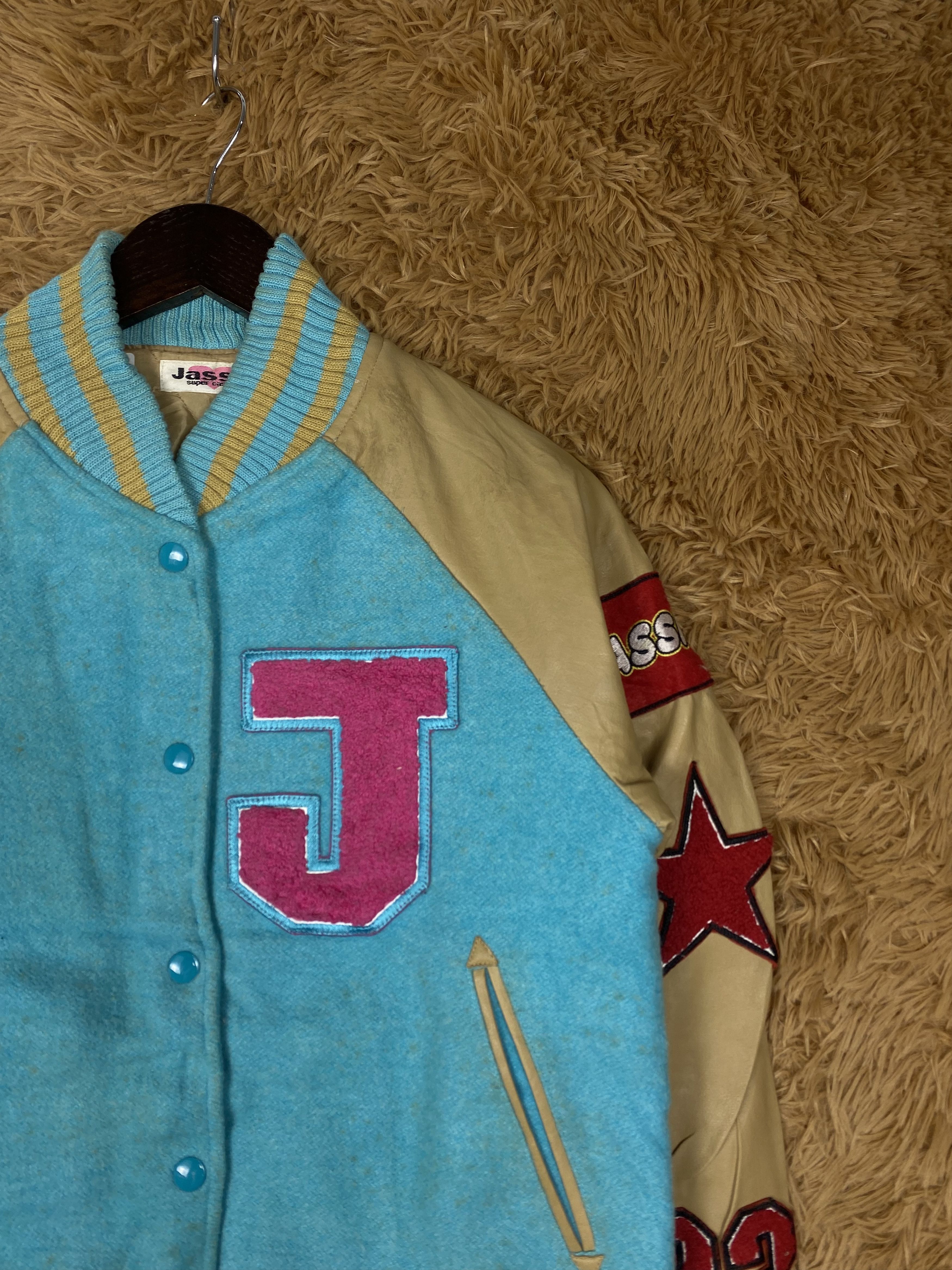 Japanese Brand Vintage Jassie Nice Patches Leather Sleeve Jacket DJ0293 Size US S / EU 44-46 / 1 - 3 Thumbnail
