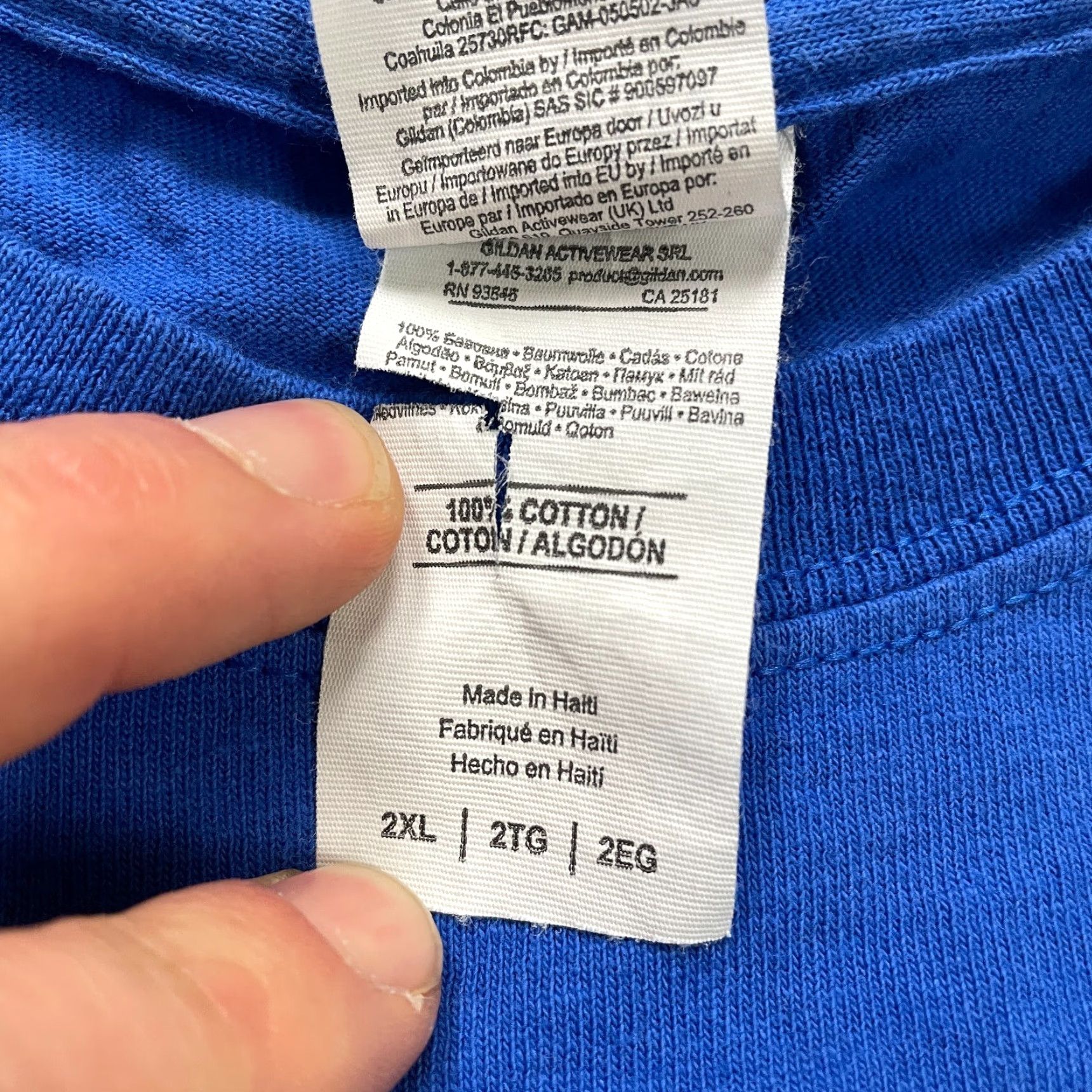 Gildan Gildan Ultra Cotton T-Shirt Unisex Adult 2XL Blue Graphic Print Short Sleeve Crew Neck Hamilton Fishing 33rd Annual Outdoor Classic Size US XXL / EU 58 / 5 - 7 Thumbnail