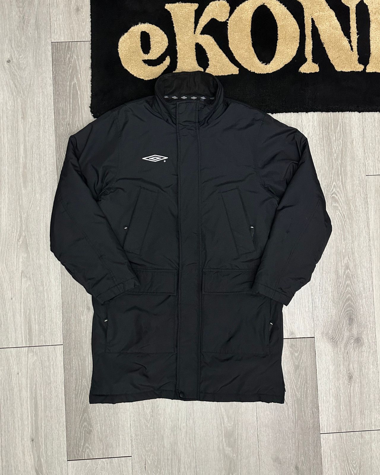 Umbro Vintage Umbro Quilted Long Winter Black Jacket - Size Small Size US S / EU 44-46 / 1 - 2 Thumbnail