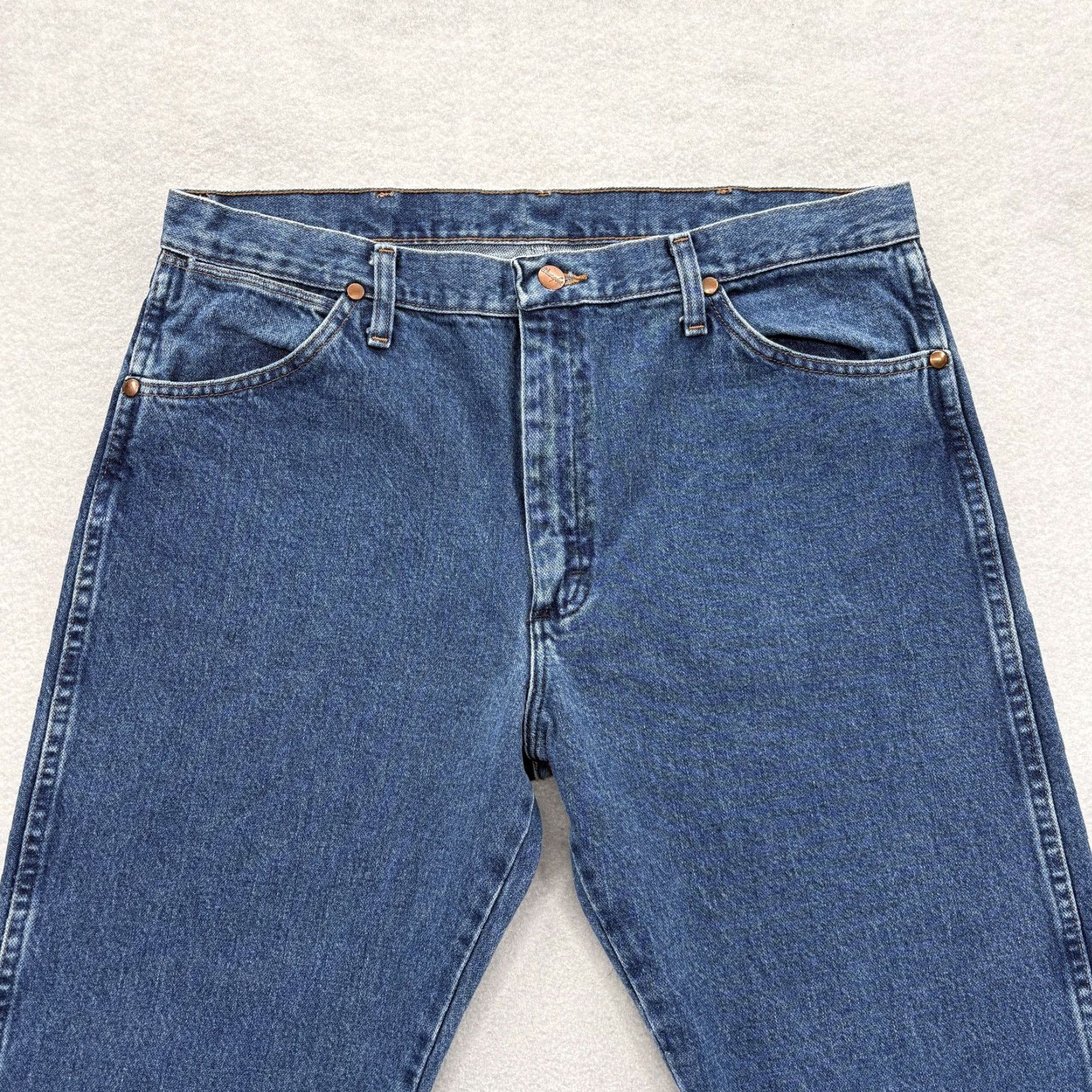 Wrangler Wrangler Cowboy Cut Jeans Mens 36x30 Blue Wash Straight Denim Western 13MWZ Size US 36 / EU 52 - 2 Thumbnail