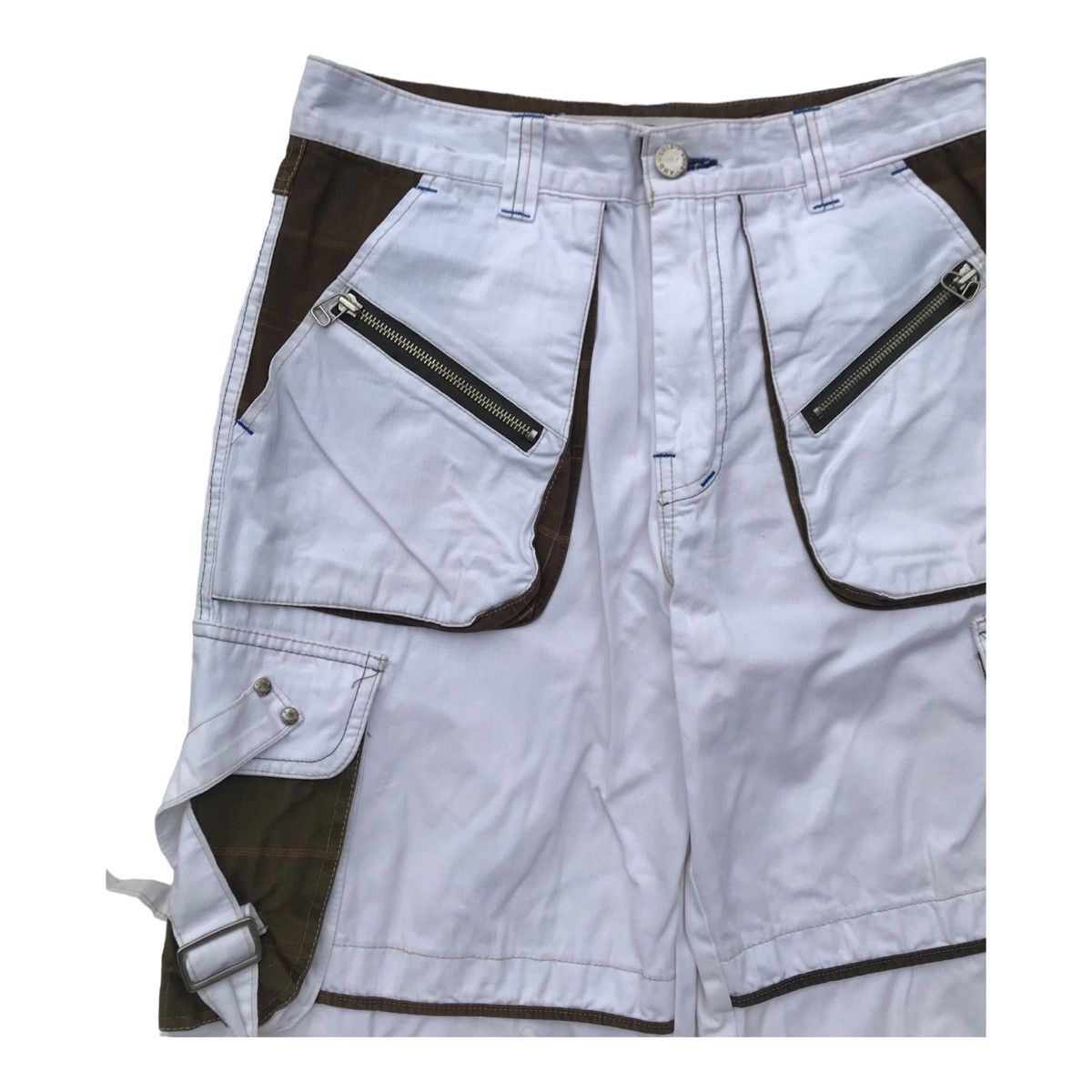 Japanese Brand Blue Luis White Tactical Multipocket Cargo Streetwear Pants Size US 31 - 5 Thumbnail