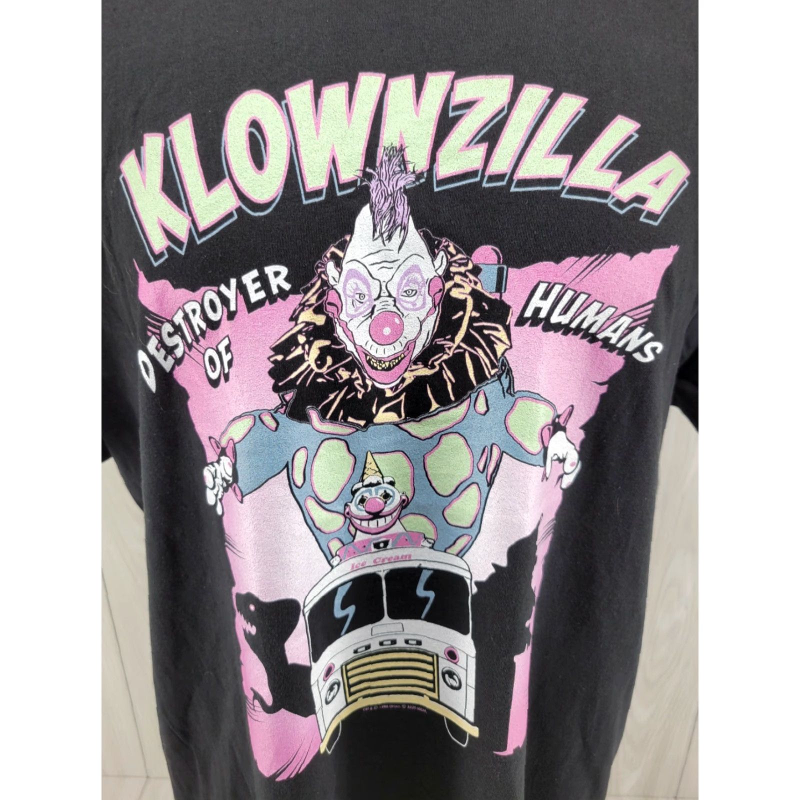 Vintage Killer Klowns KLOWNZILLA Black MENS T-Shirt XL Size US XL / EU 56 / 4 - 2 Thumbnail