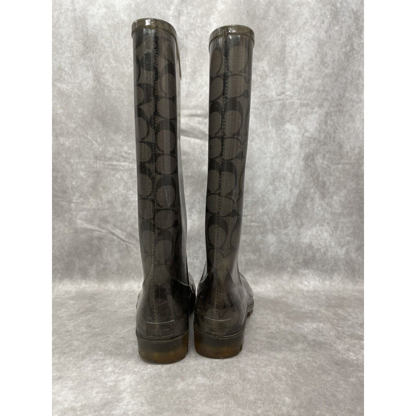Coach Coach Pixie Signature Rubber Rain Boots Size 7 Black Gray Size US 7 / IT 37 - 5 Thumbnail